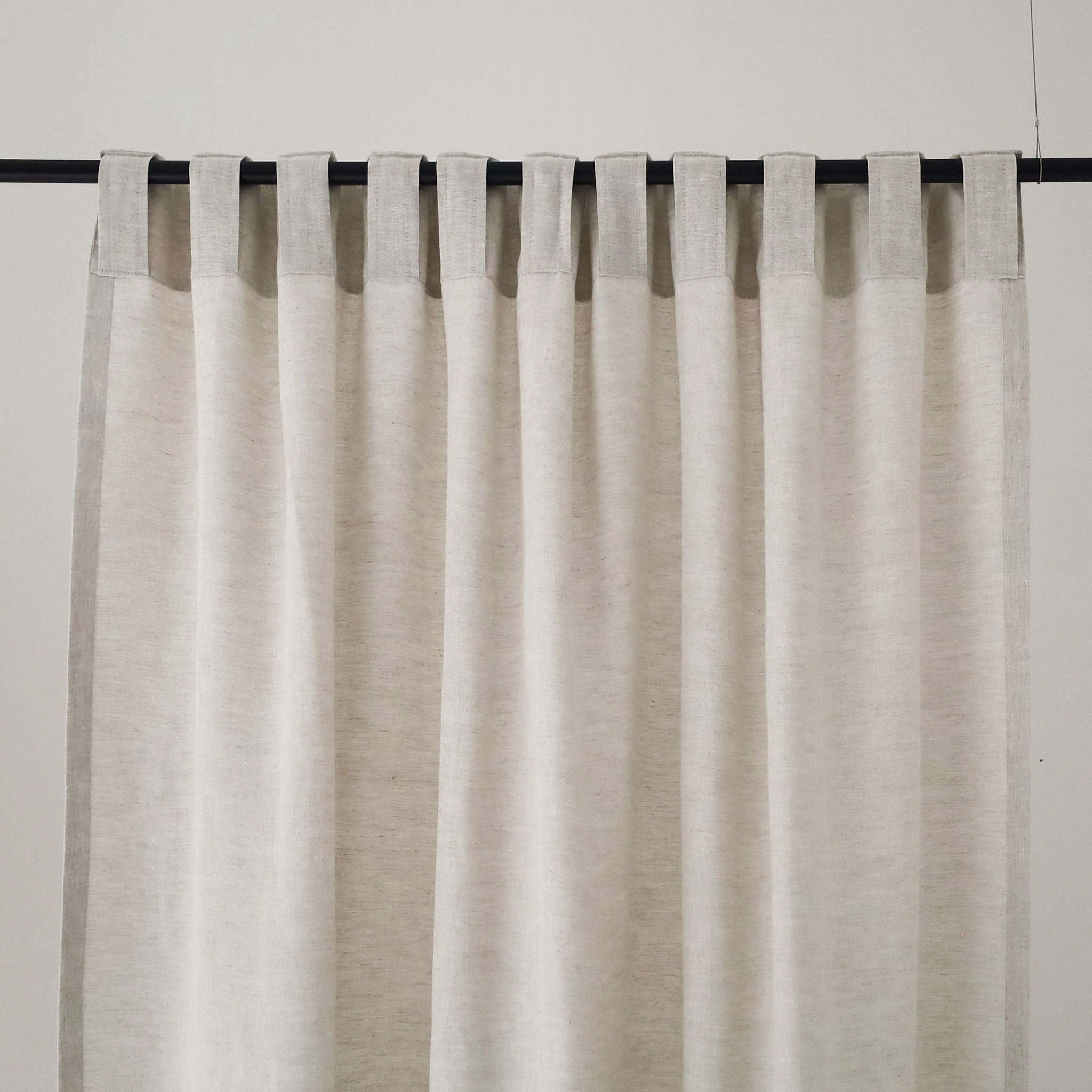Linen curtain panel with back tabs
