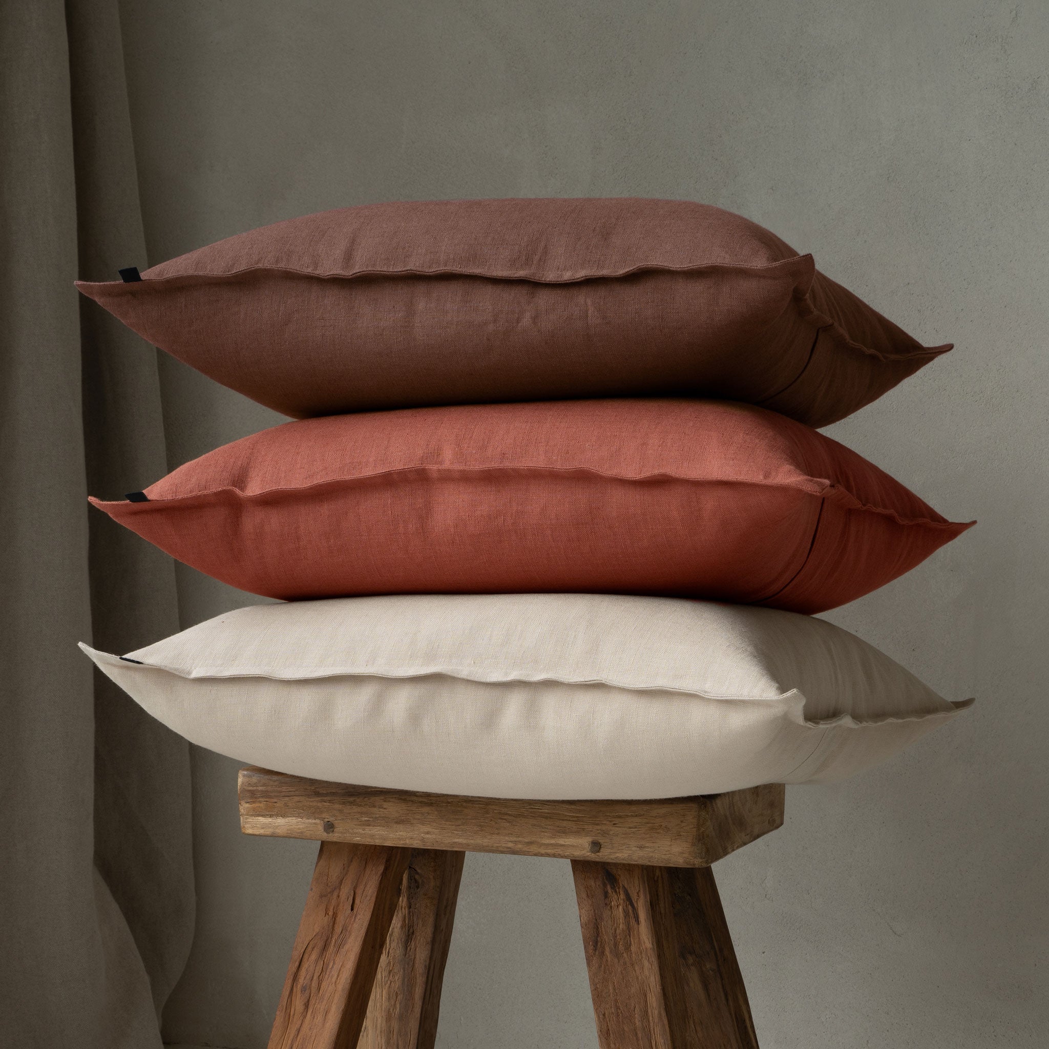 Linen pillow cover Burnt orange