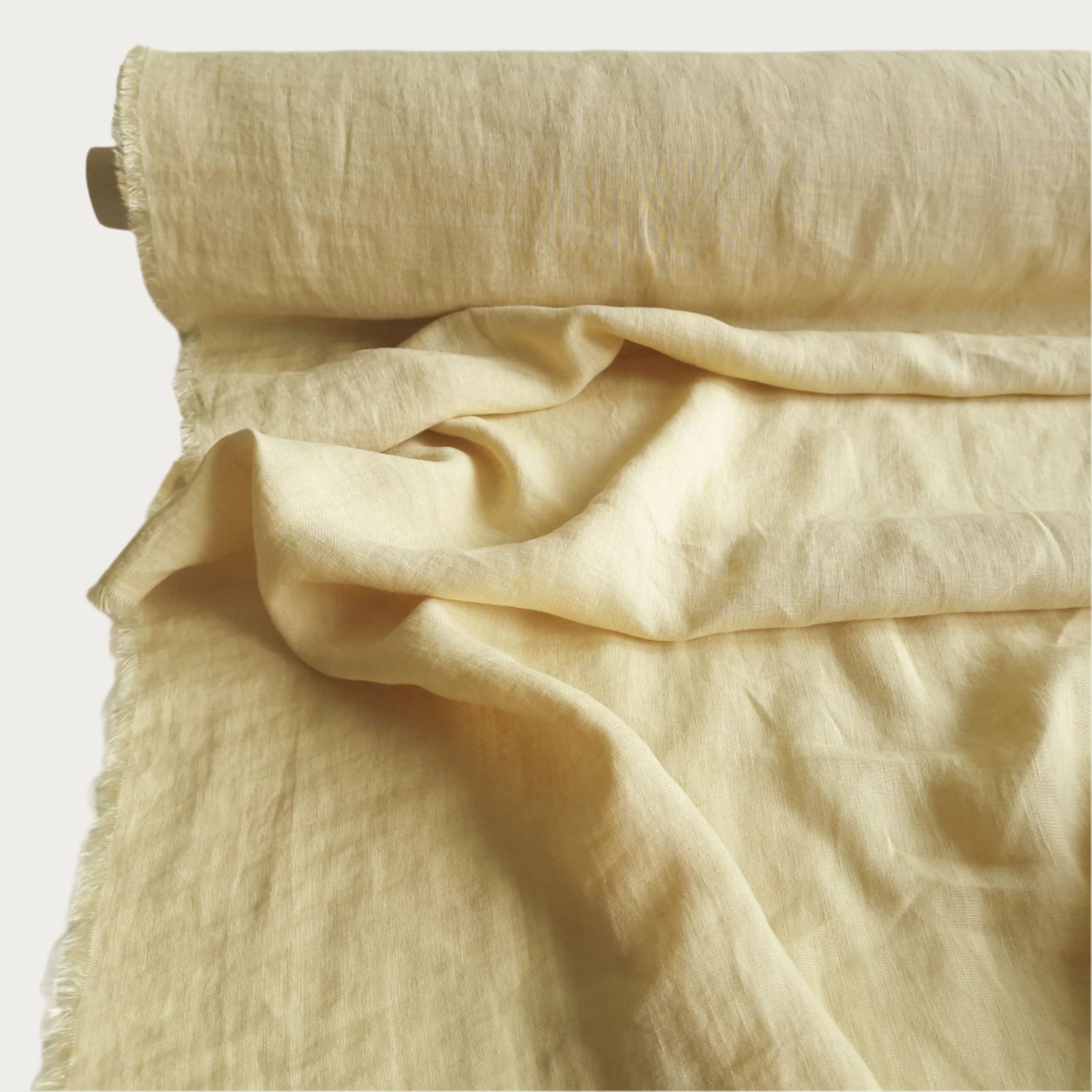Linen fabric Butter yellow