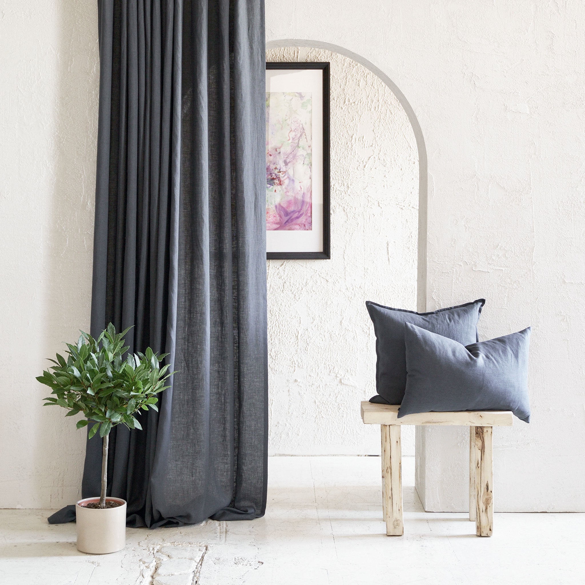 Linen pillow cover Charcoal