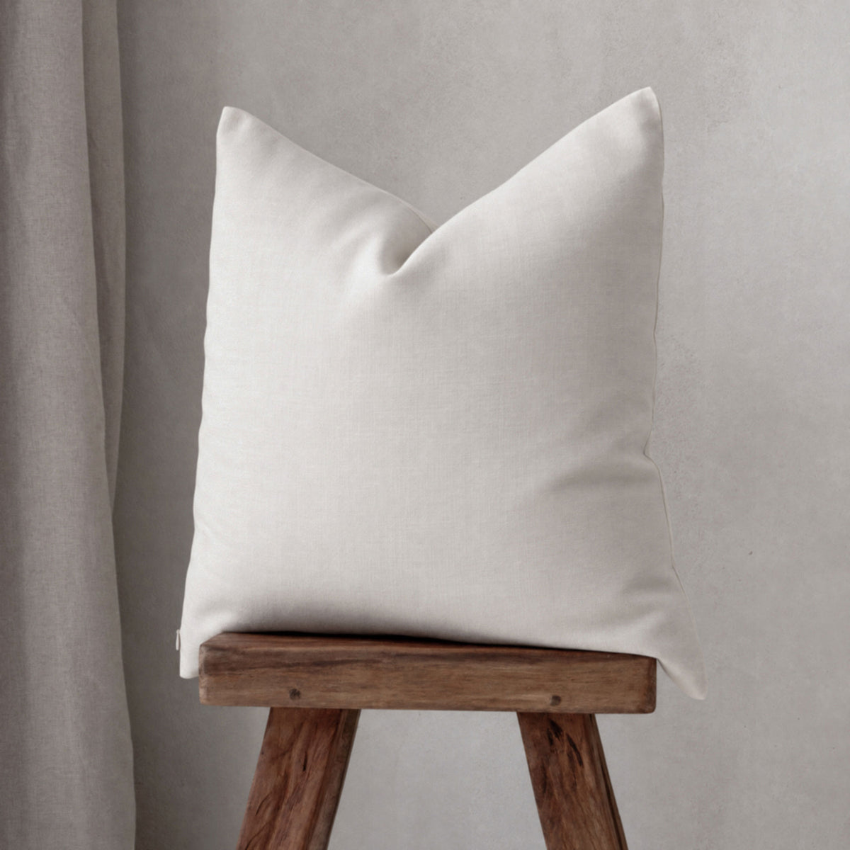 Cloud white linen pillow cover