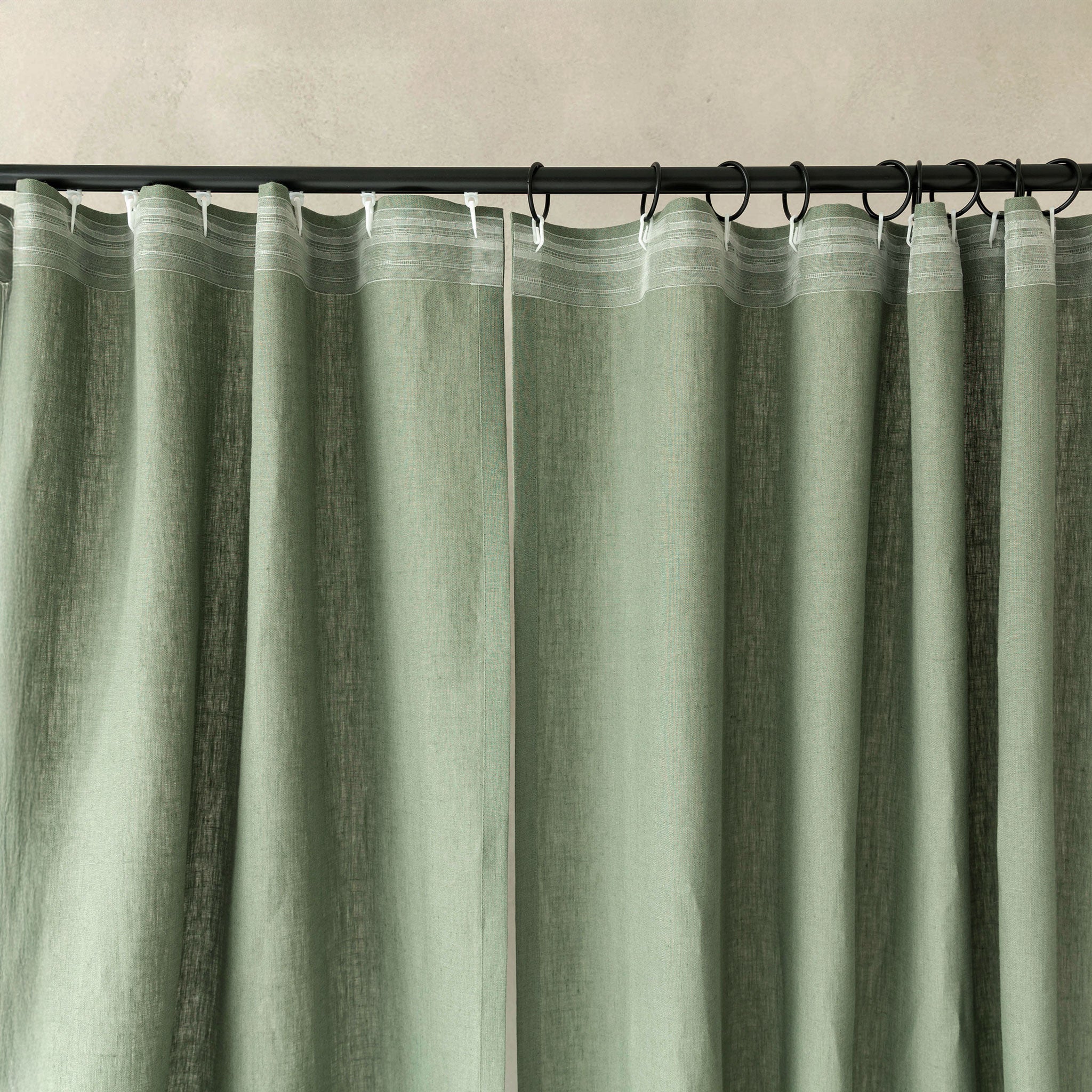 Linen curtain panel with tape top