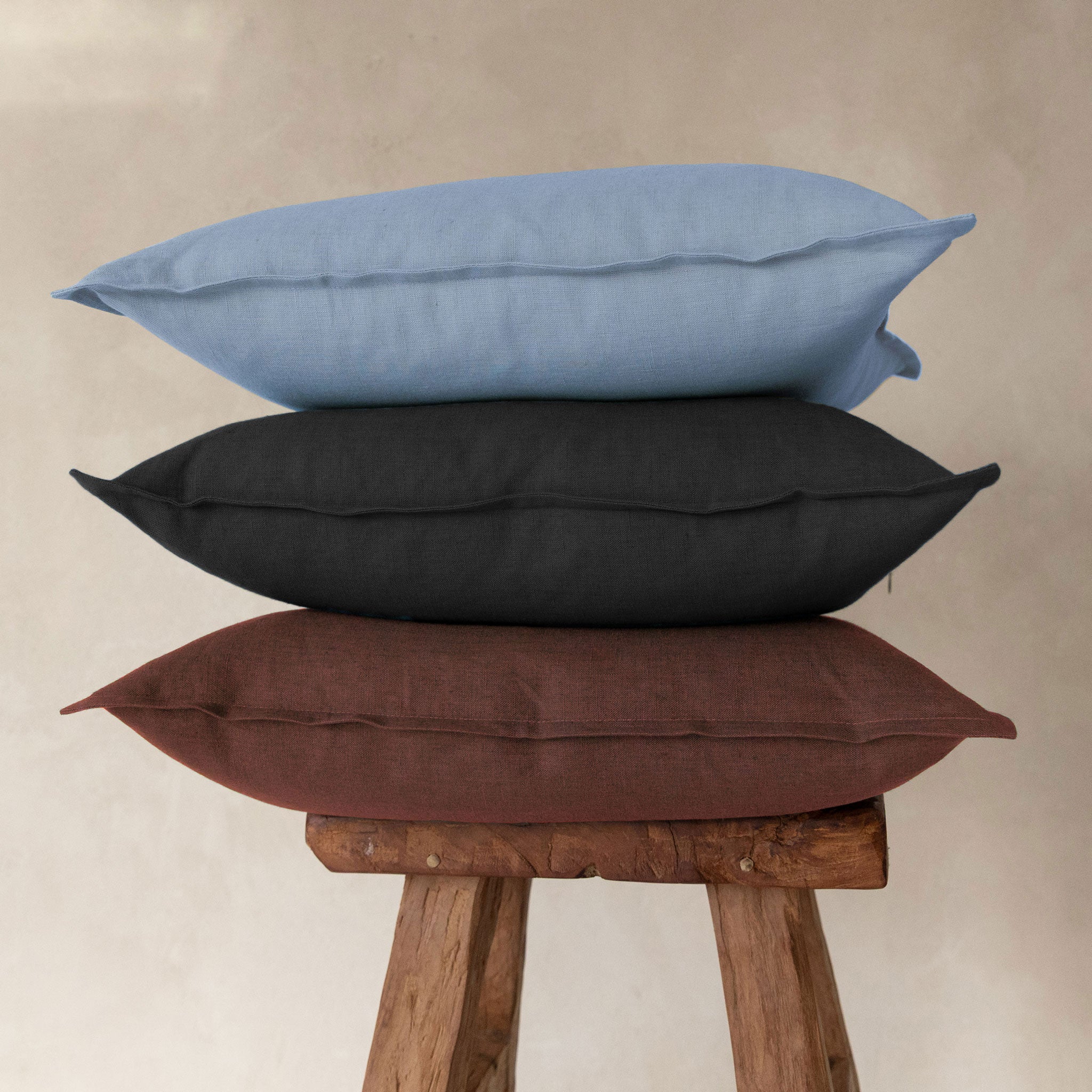 Linen pillow cover Black