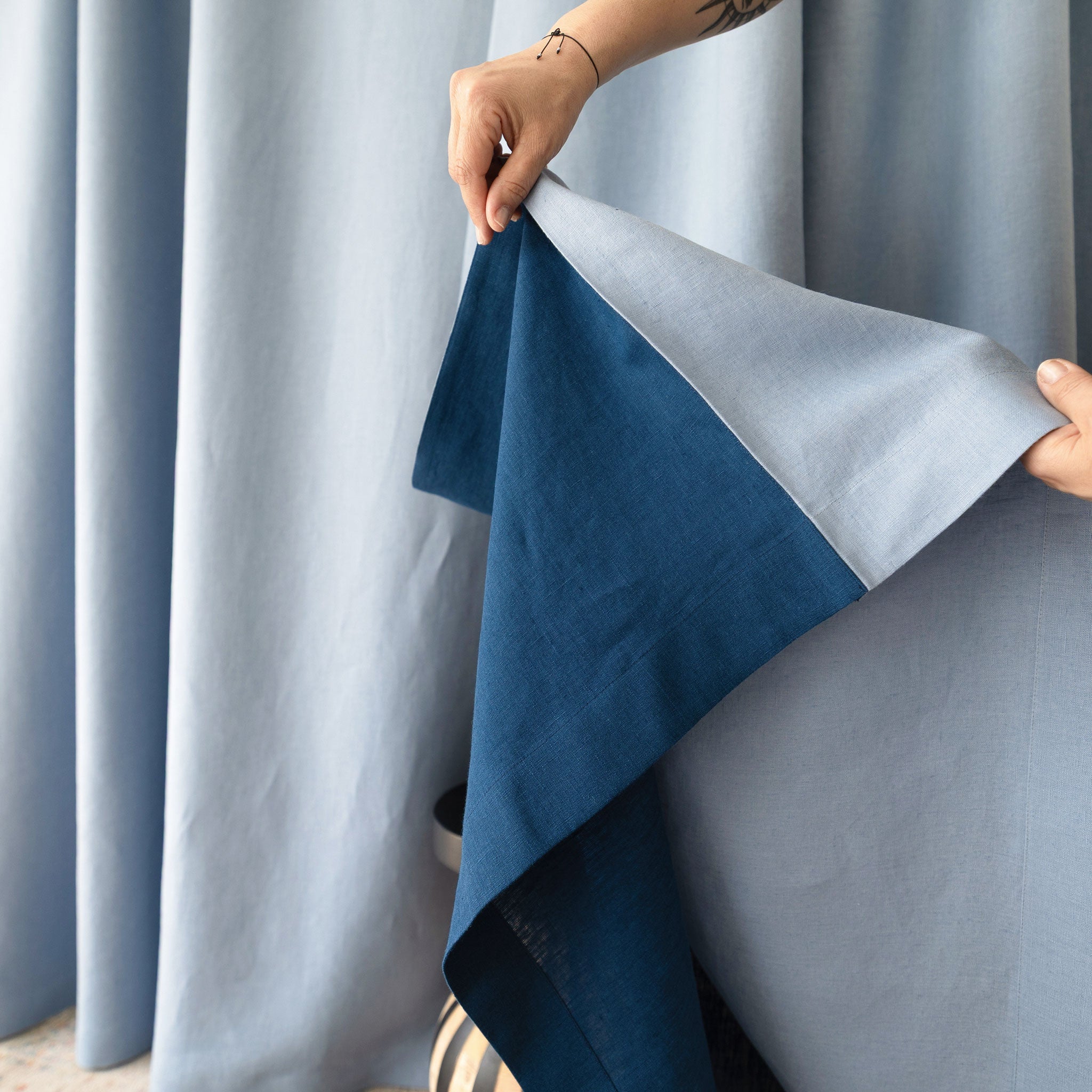 Double-Sided Linen Room Divider Curtain