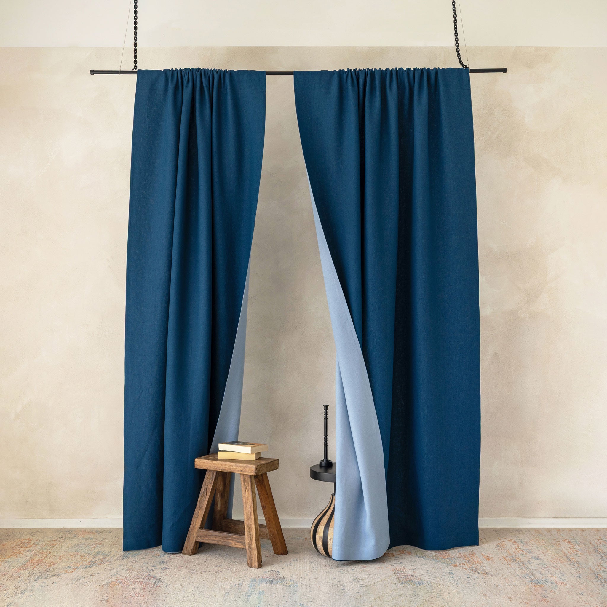 Double-Sided Linen Room Divider Curtain