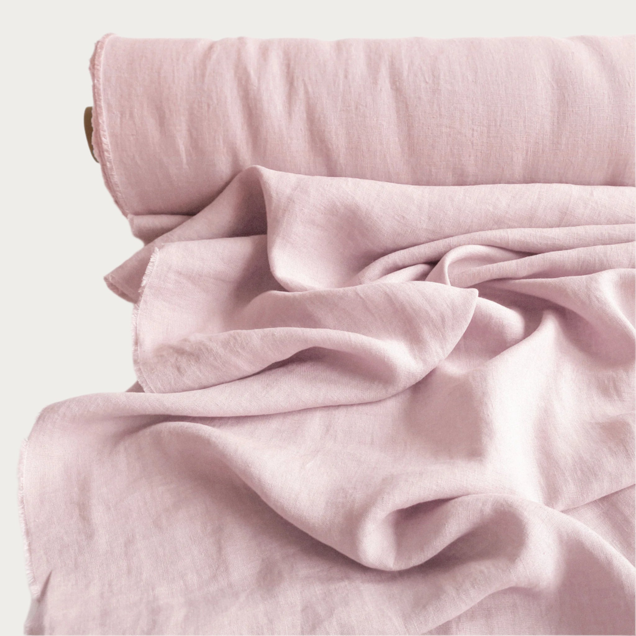Linen fabric Dusty rose