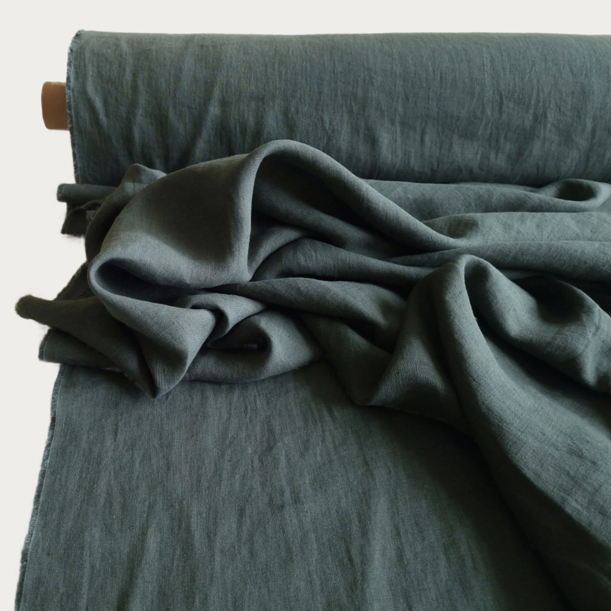 Linen fabric Forest green