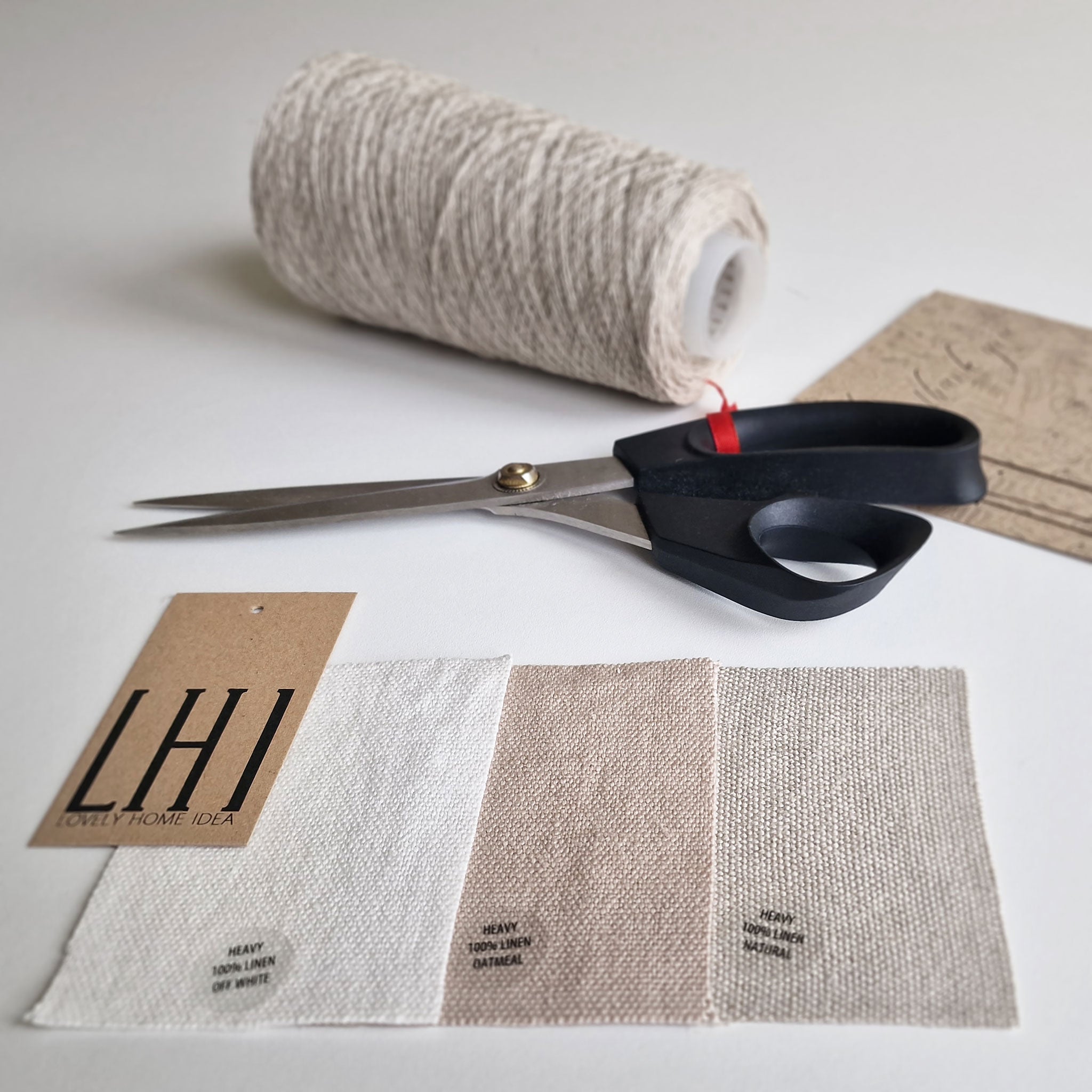 Heavy linen fabric samples