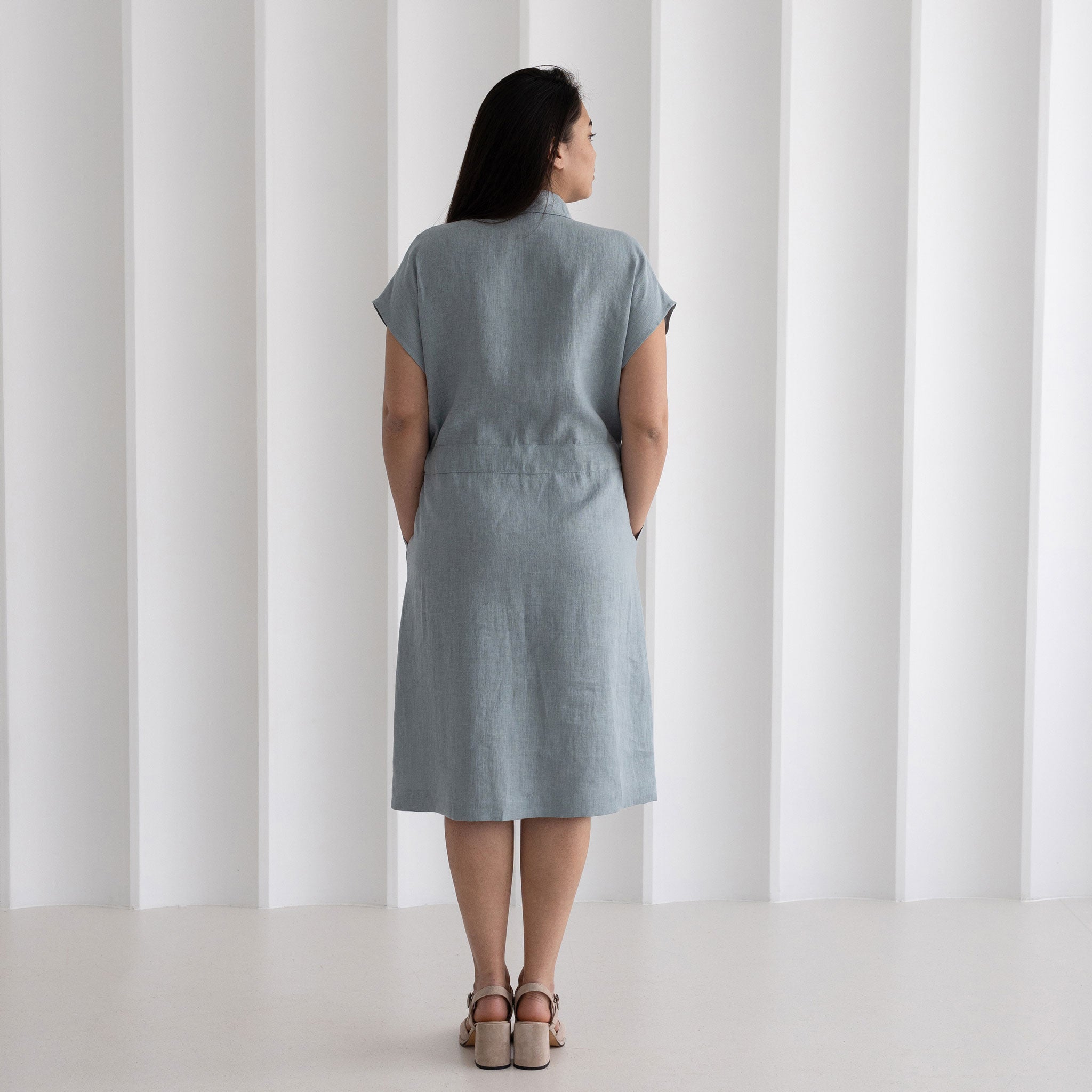 Linen shirt dress
