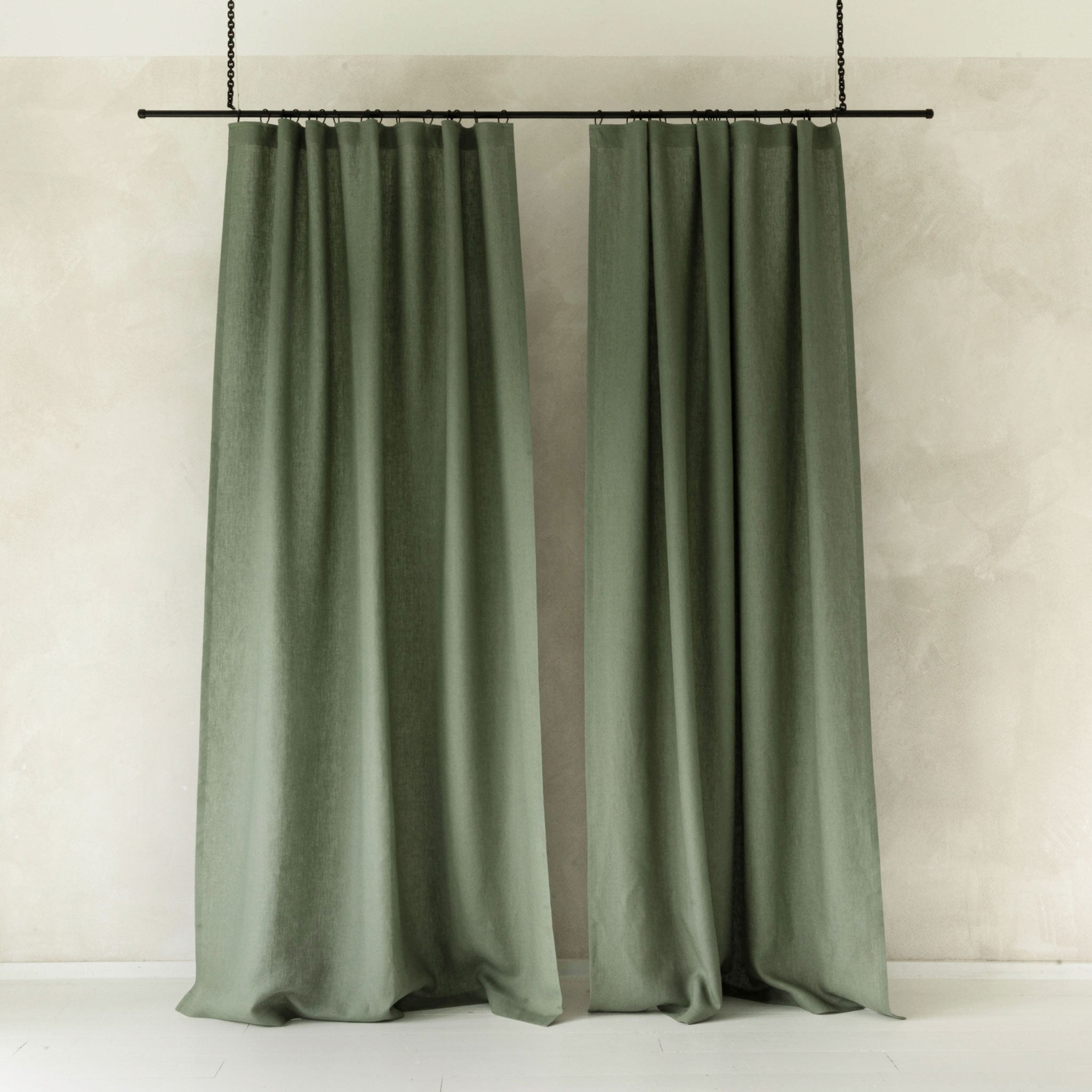 Linen curtain panel with tape top