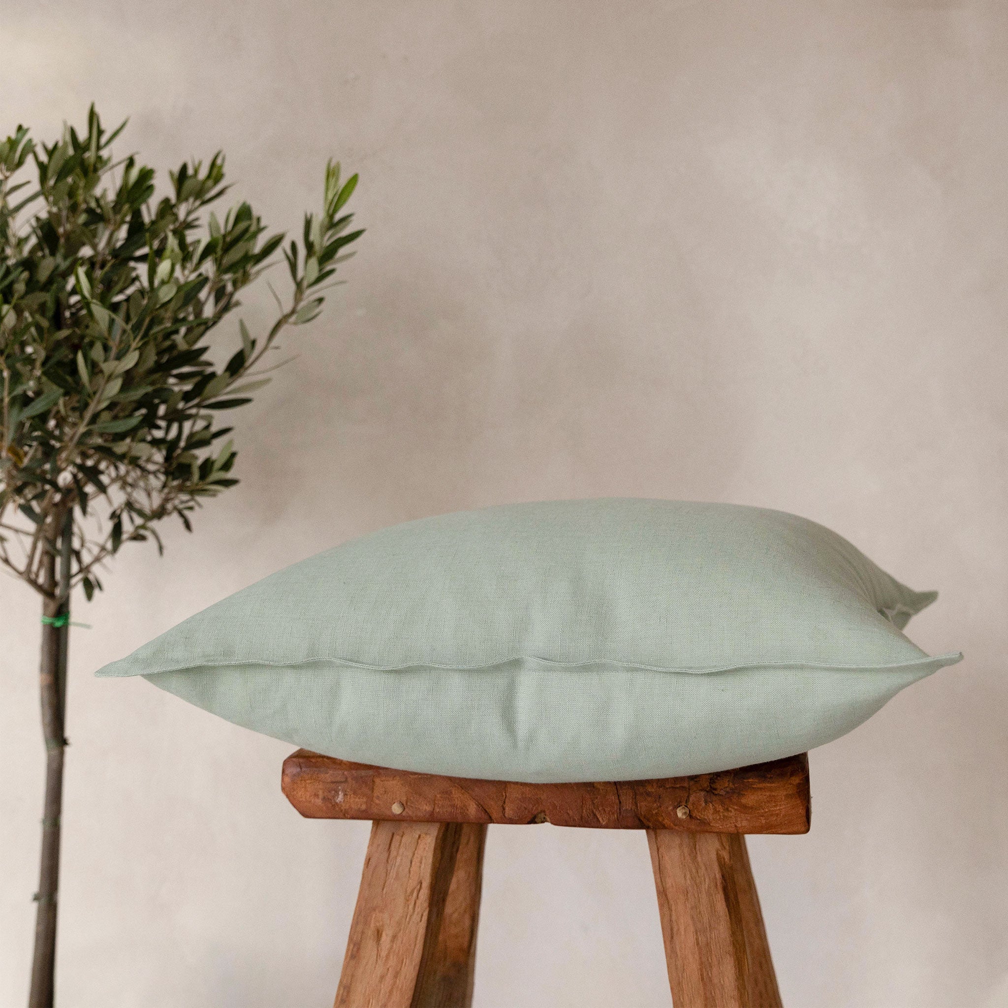 Linen pillow cover Spice mint