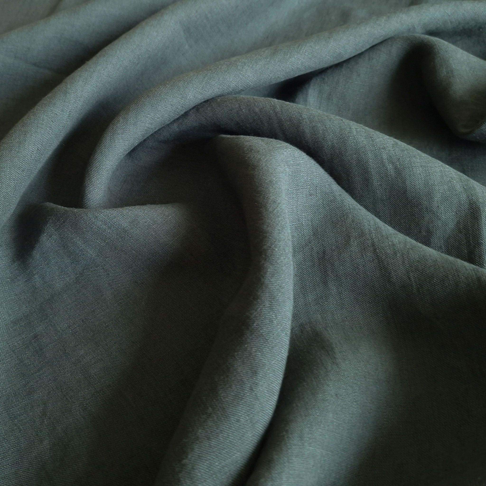 Linen fabric Forest green