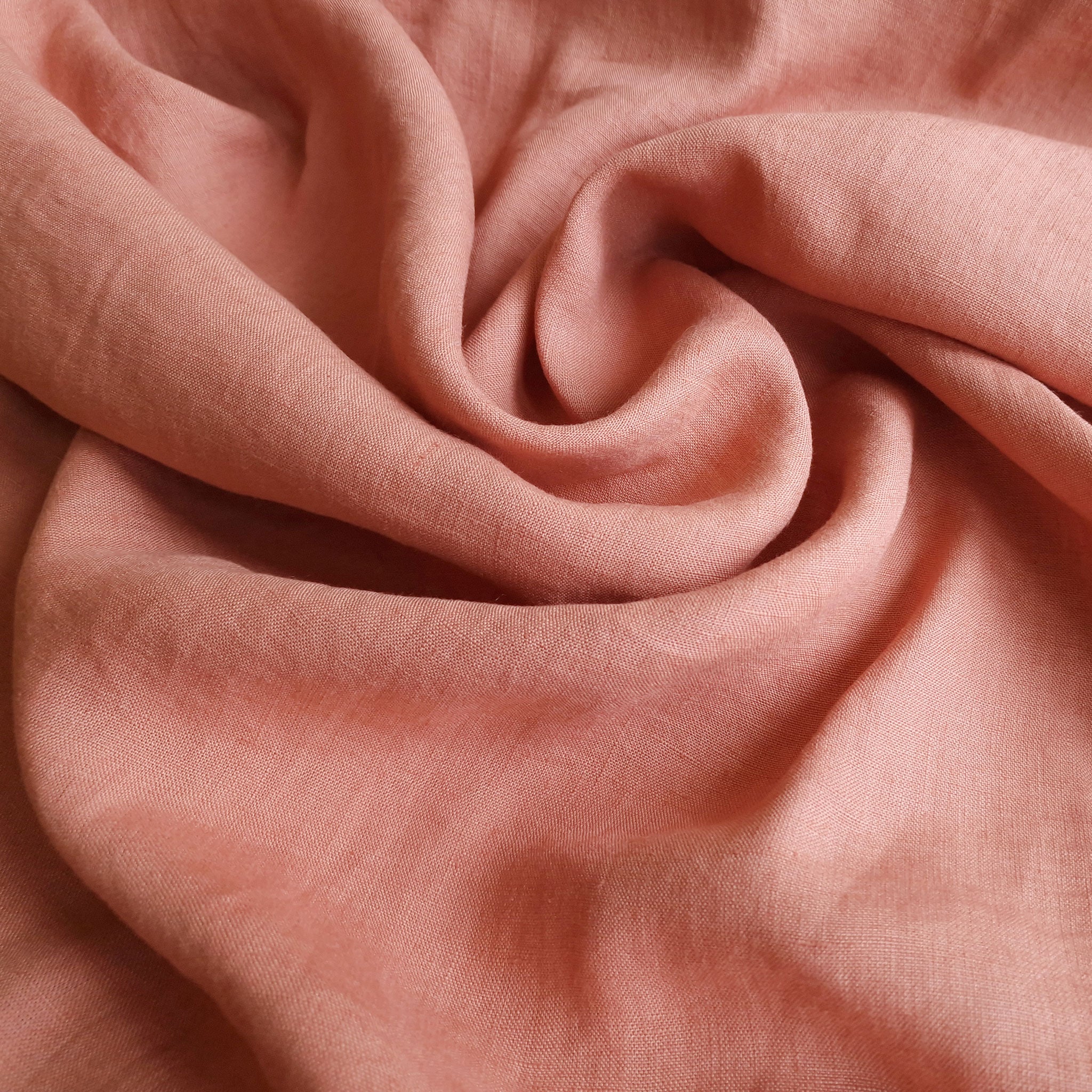 Linen fabric Marsala rose