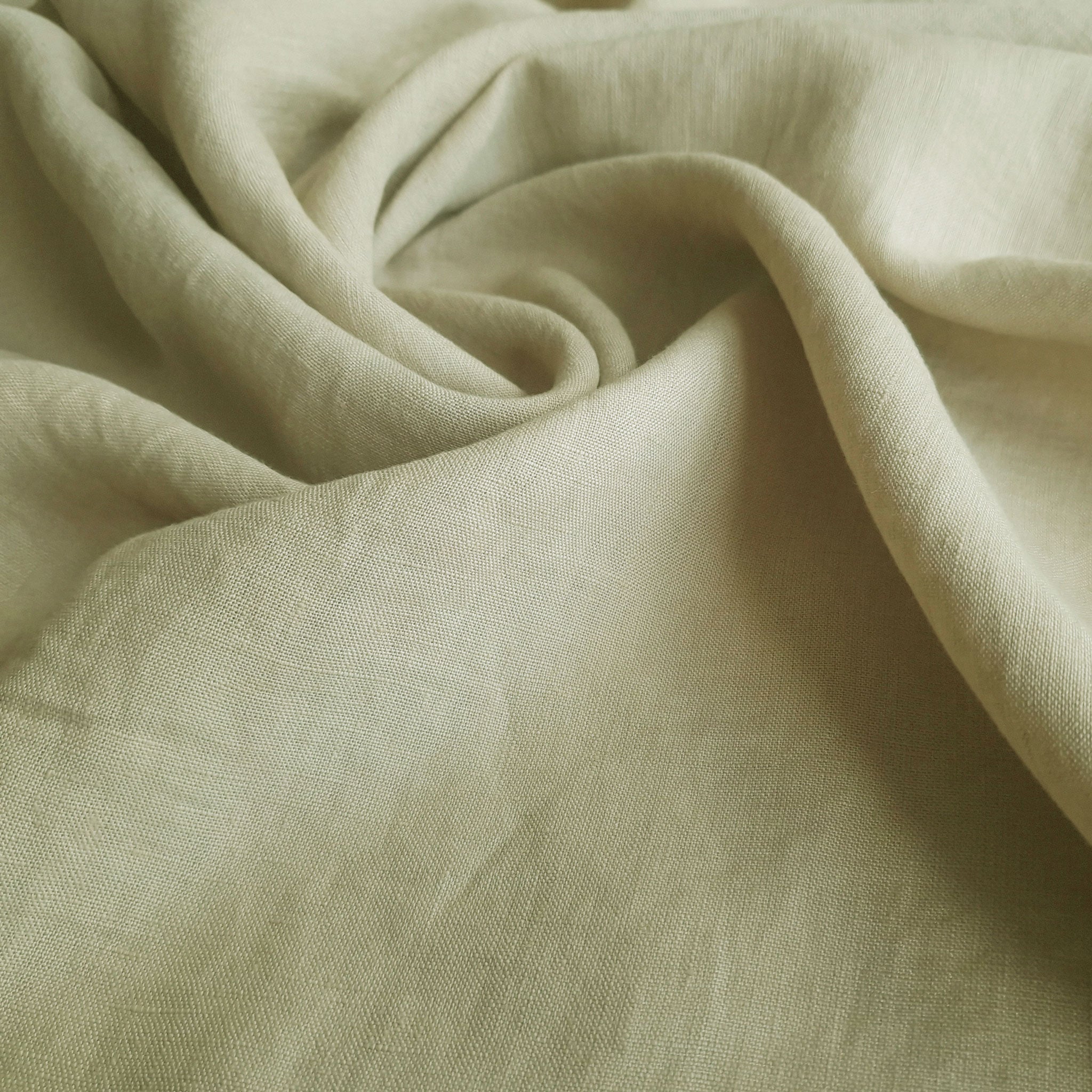 Linen fabric Pale olive