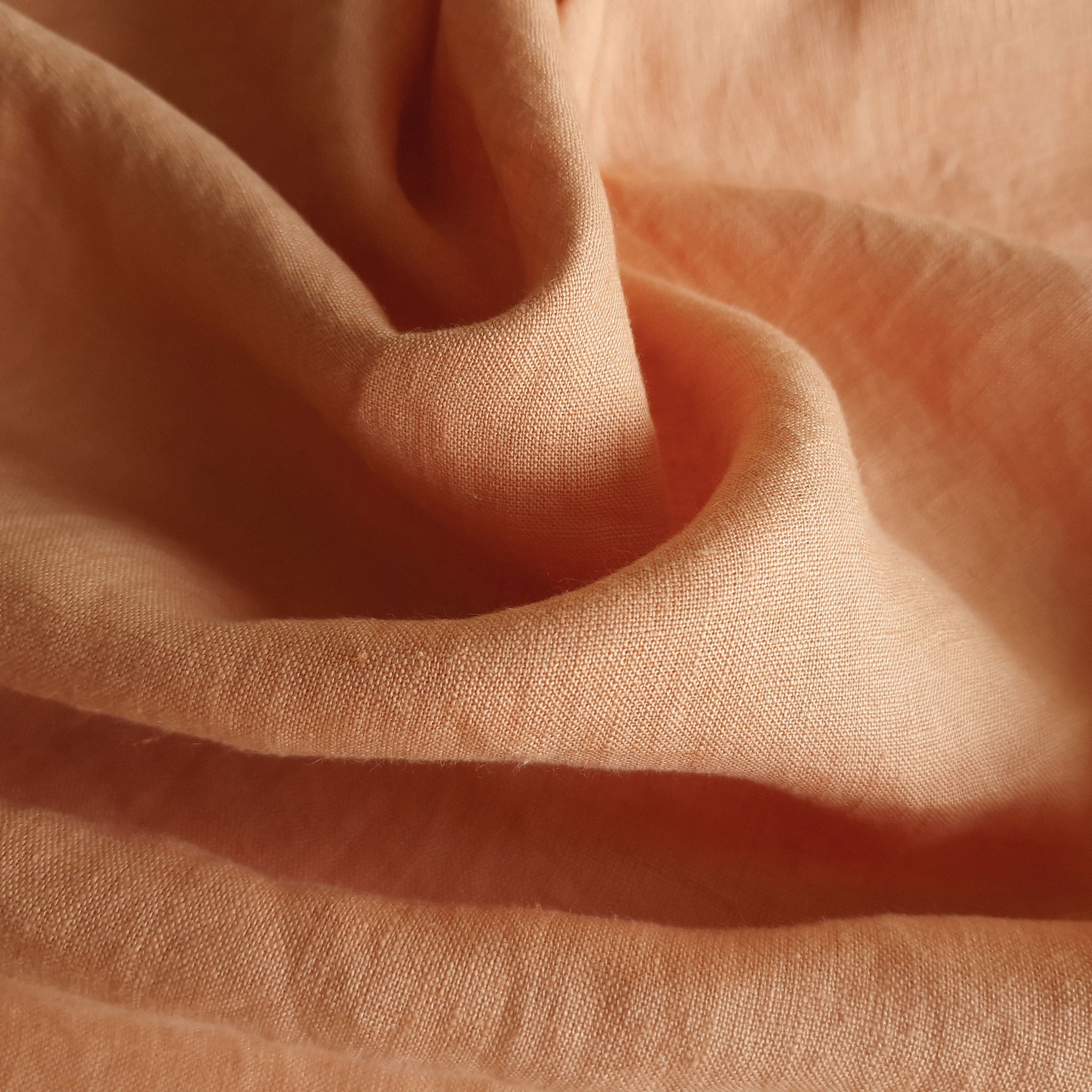Linen fabric Peach clay