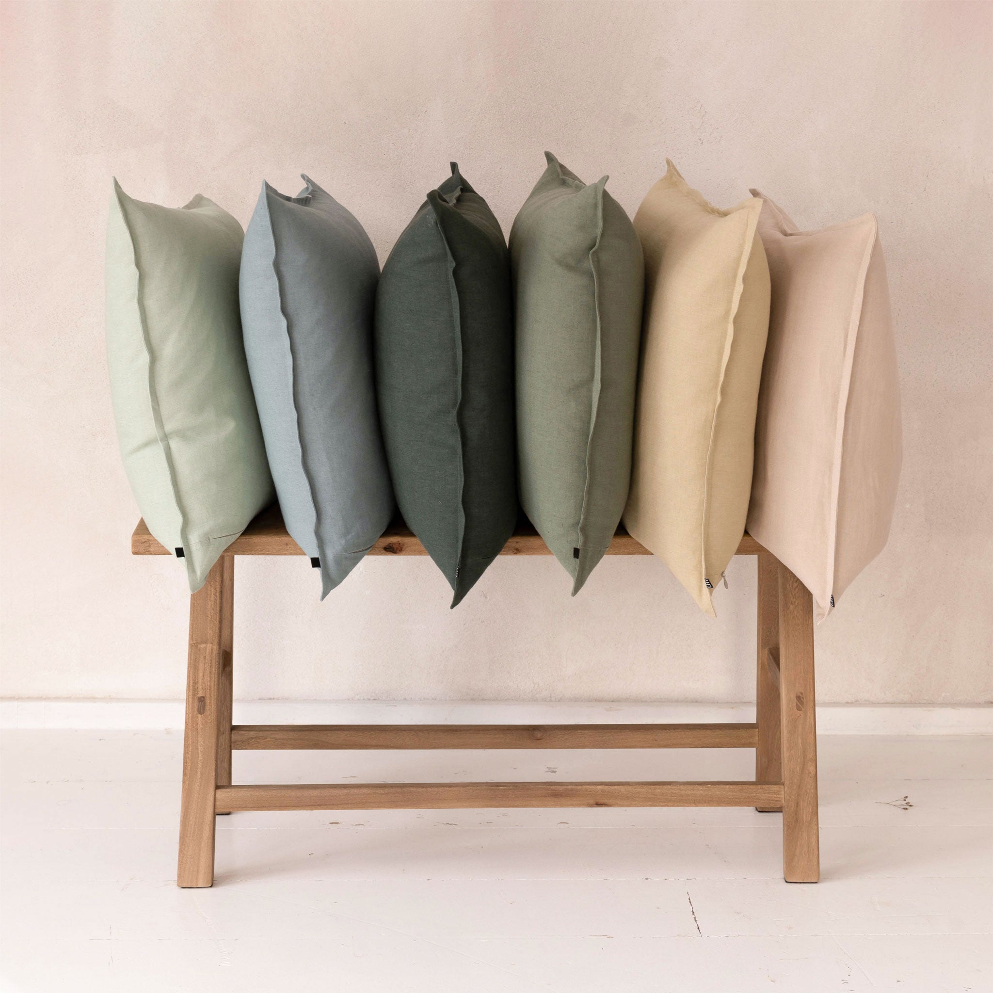 Linen pillow cover Forest green