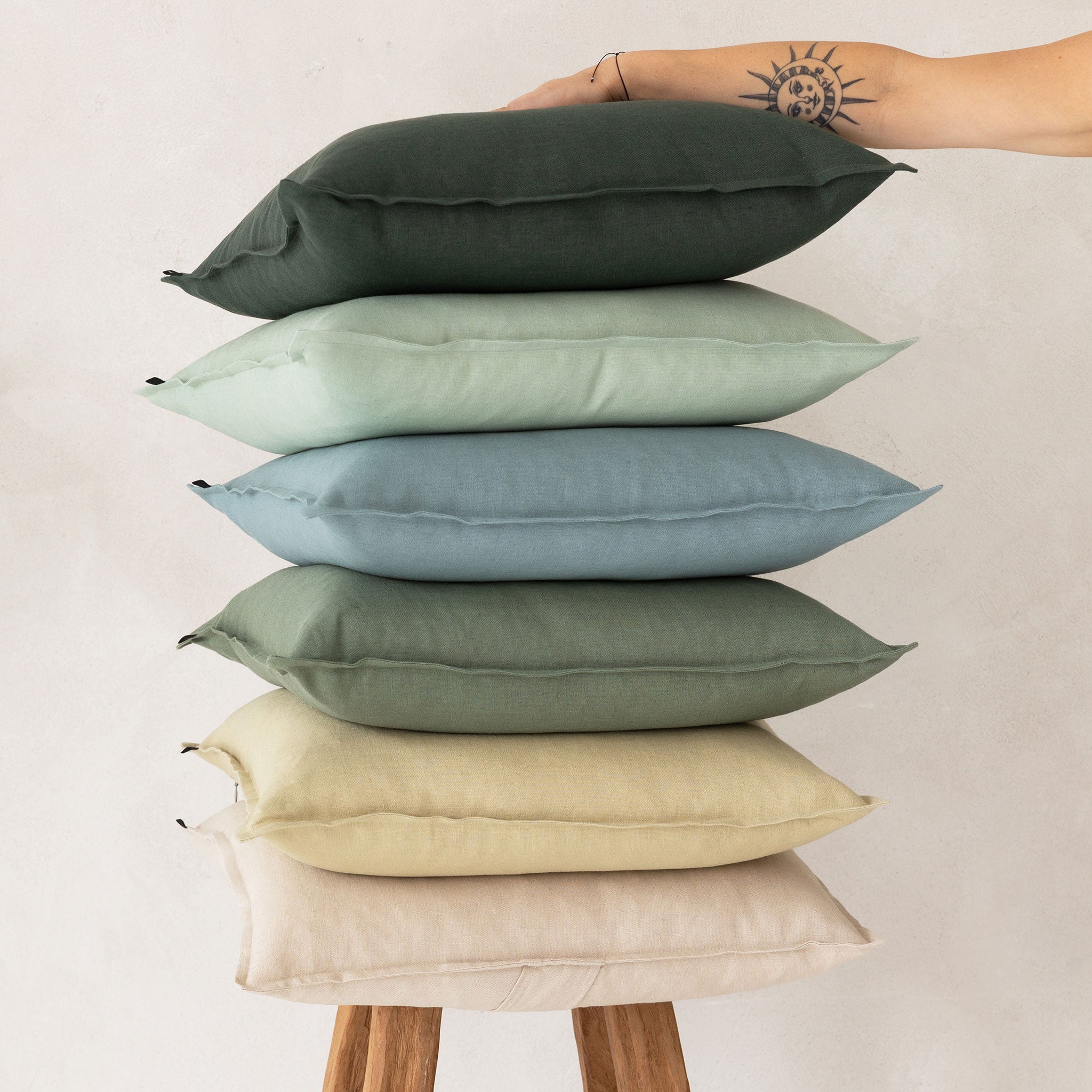 Linen pillow cover Ice mint