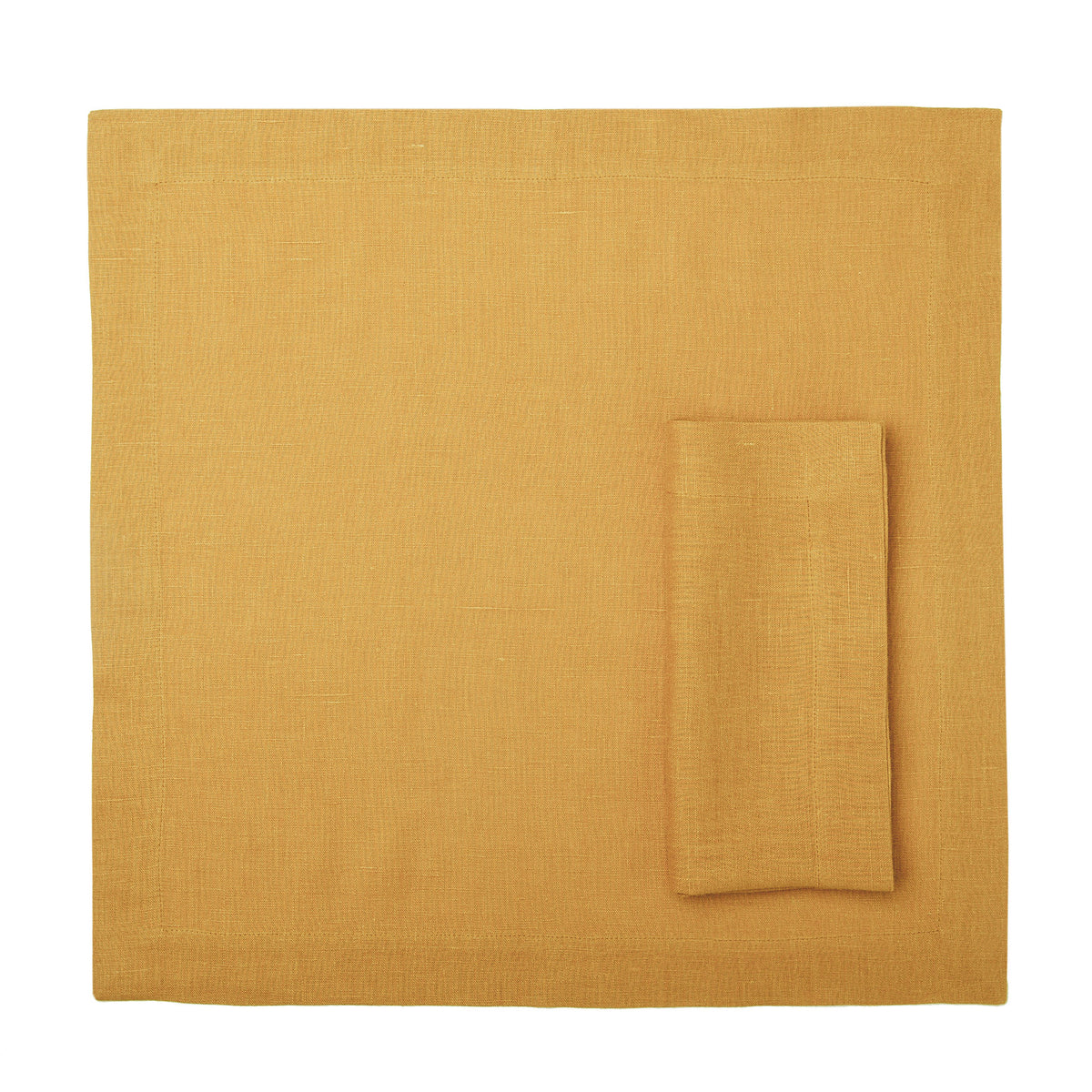 Linen table napkin Yellow ochre