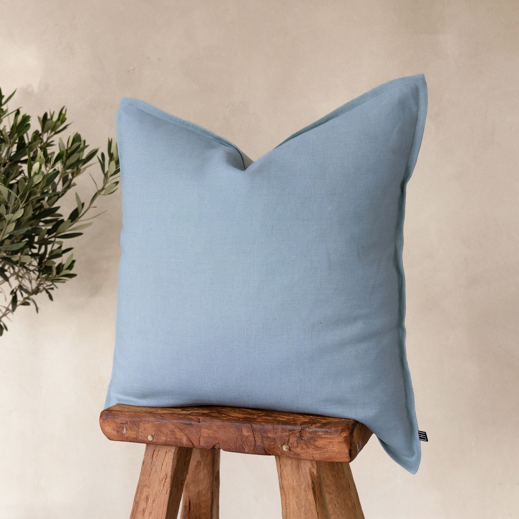 Linen pillow cover Blue mist