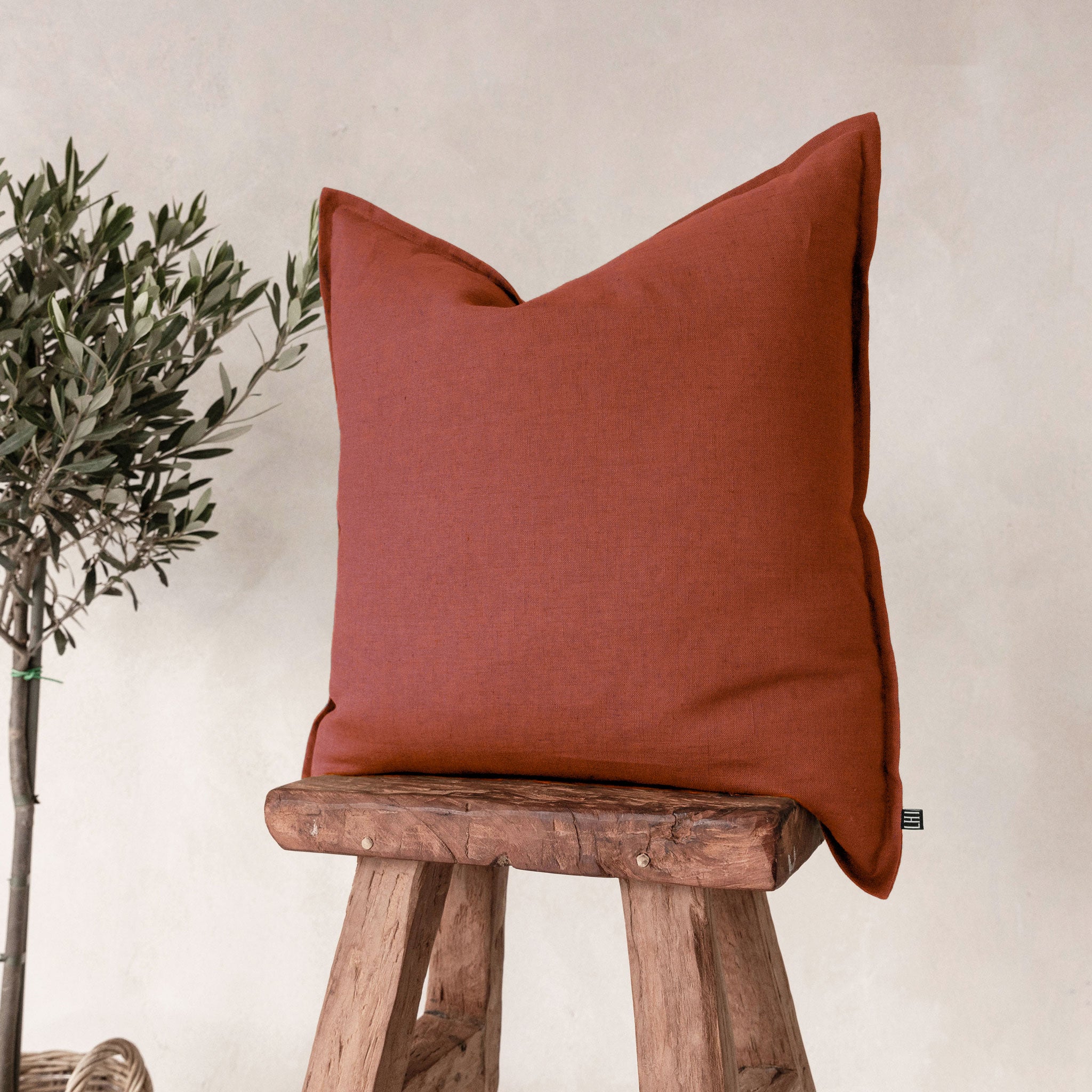 Linen pillow cover Burnt orange