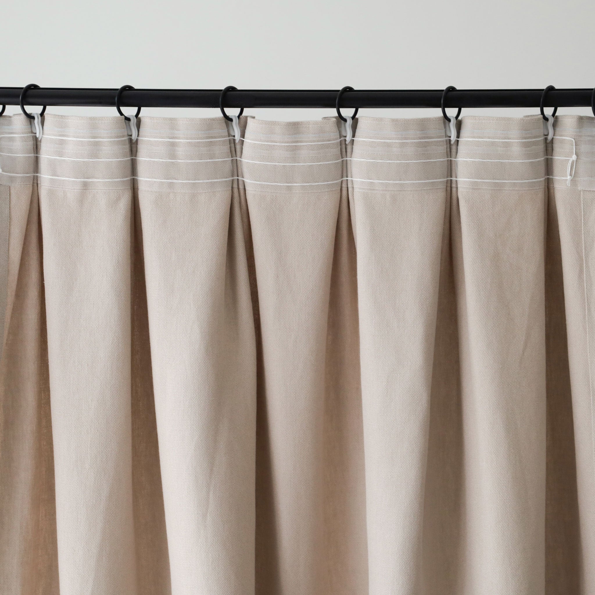 Heavy linen pinch pleat curtain panel