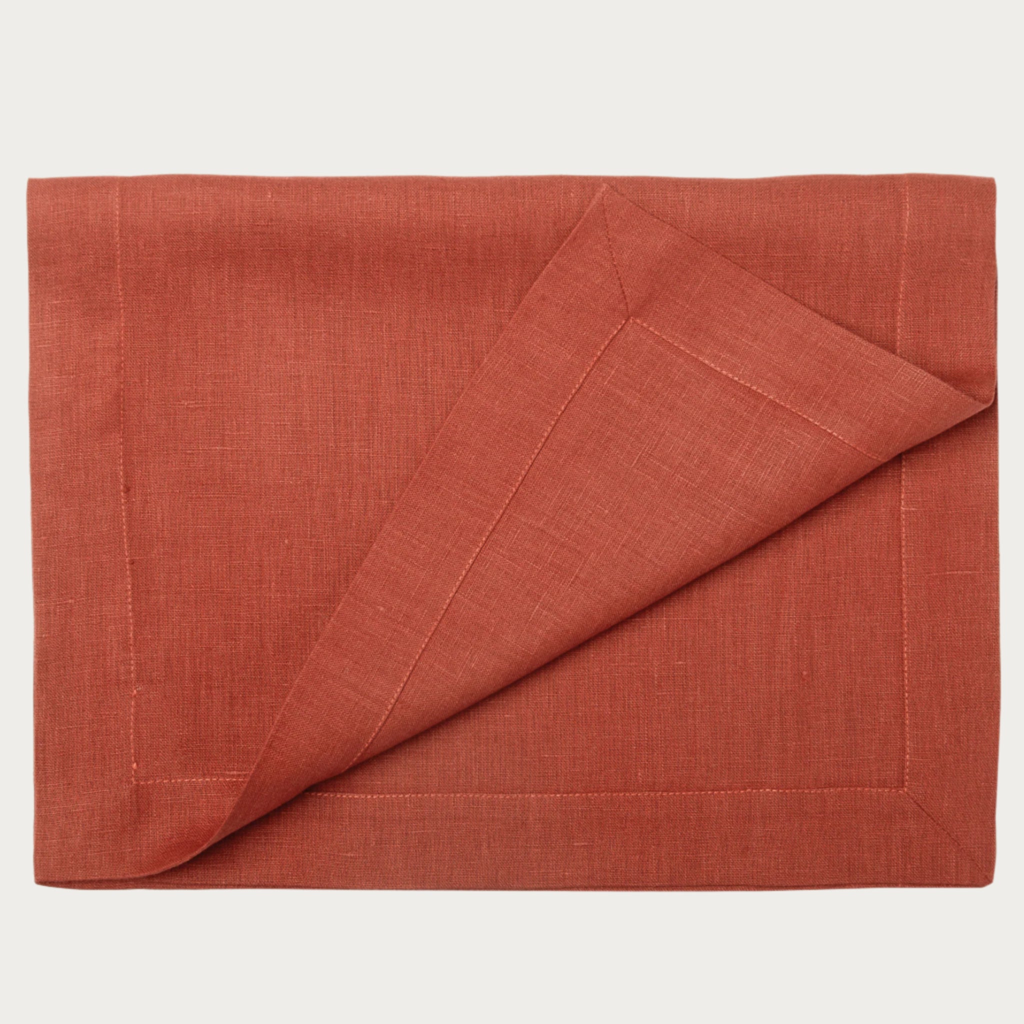 Linen table runner Burnt orange