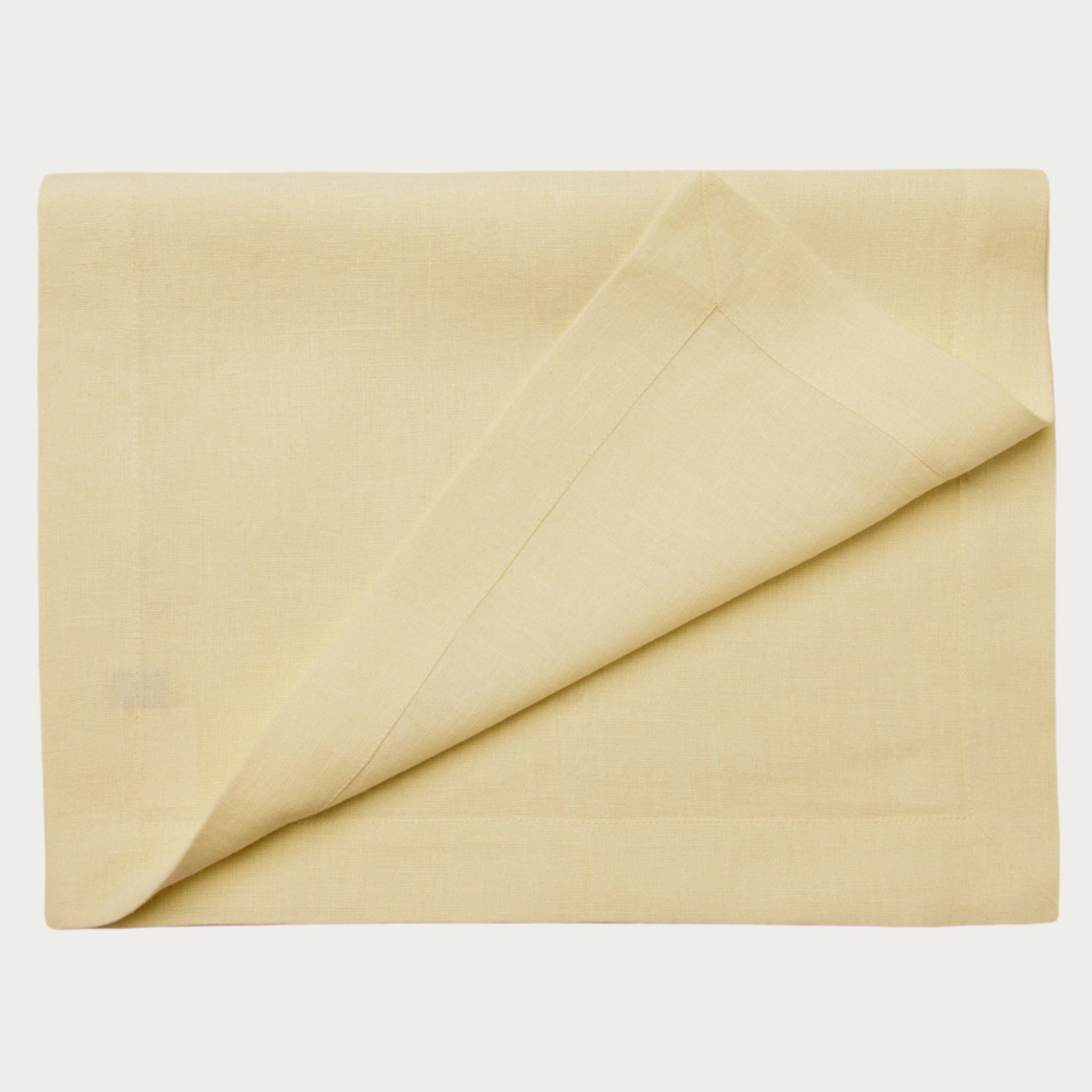 Linen table runner Butter yellow