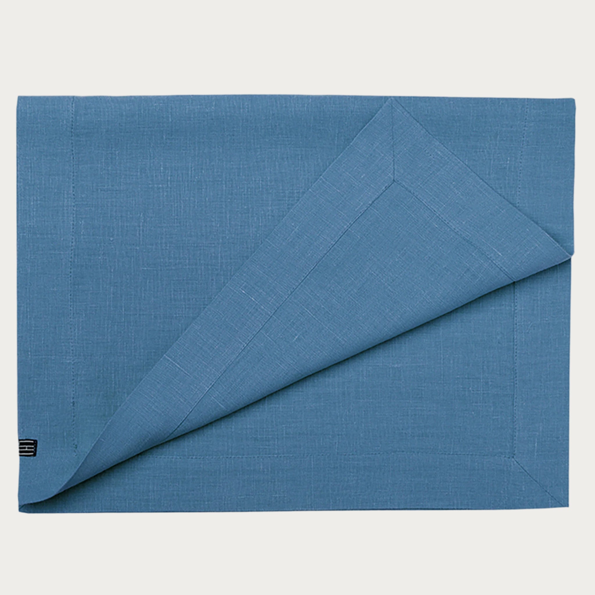 Linen table runner Marine blue