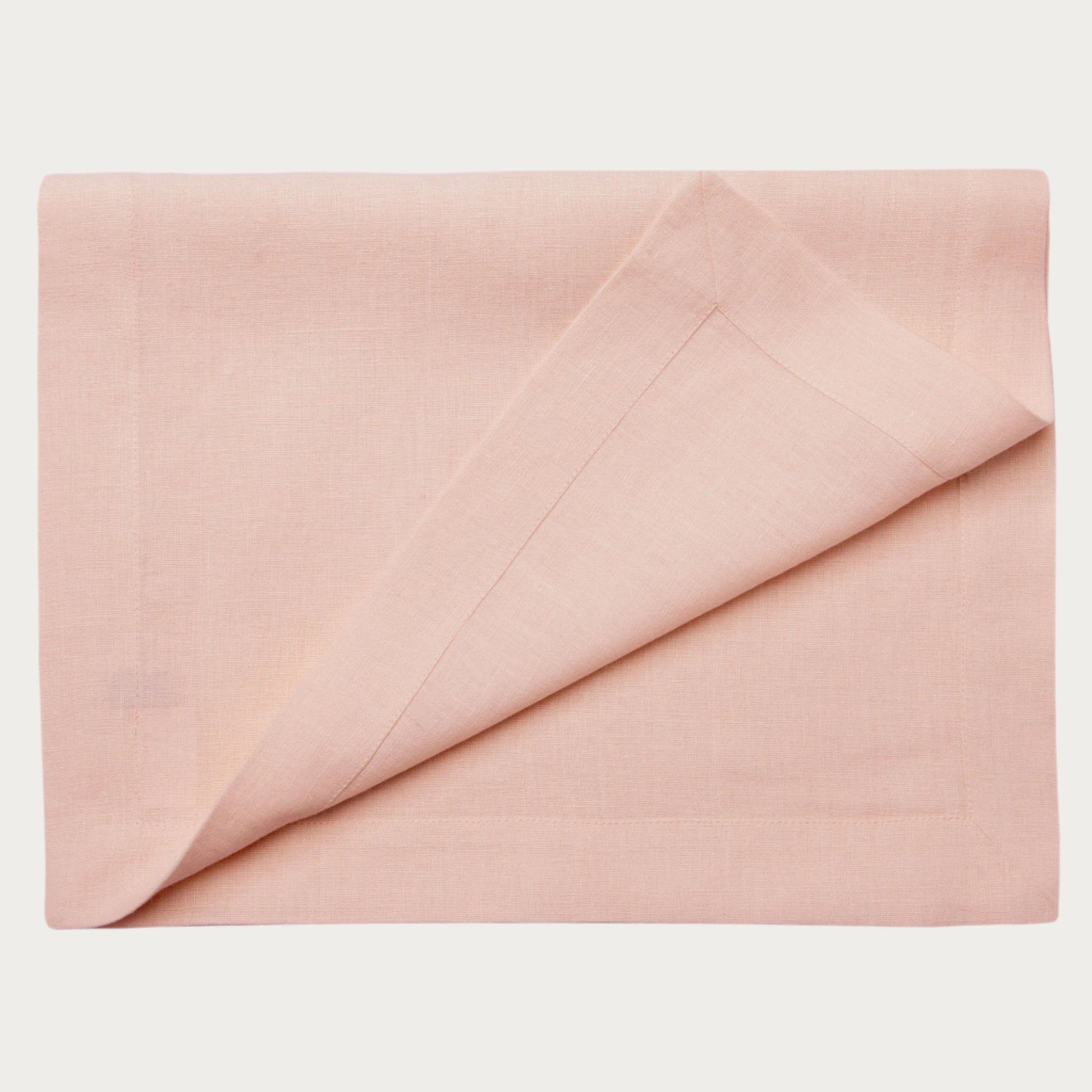 Linen table runner Pale peach