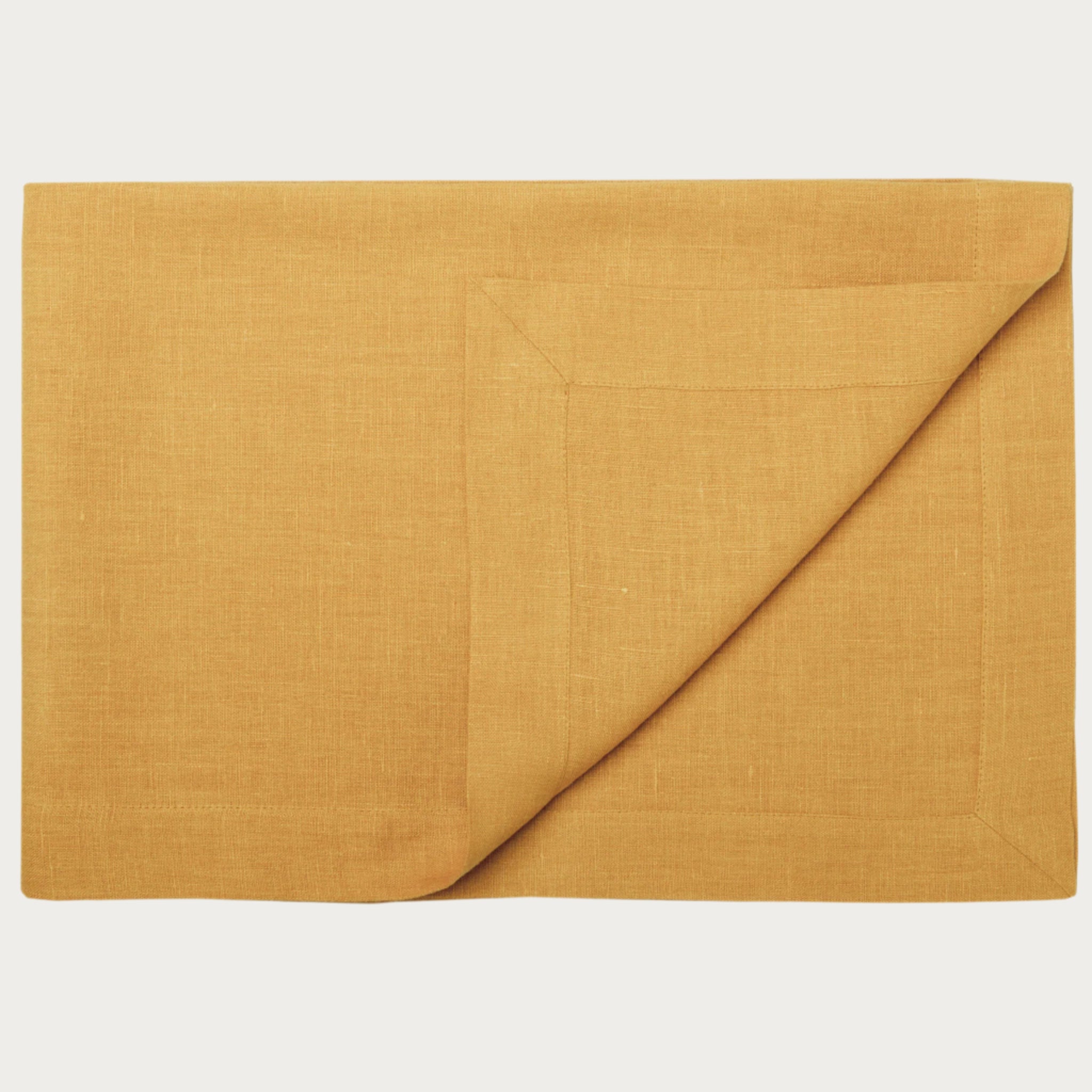 Linen tablecloth Yellow ochre