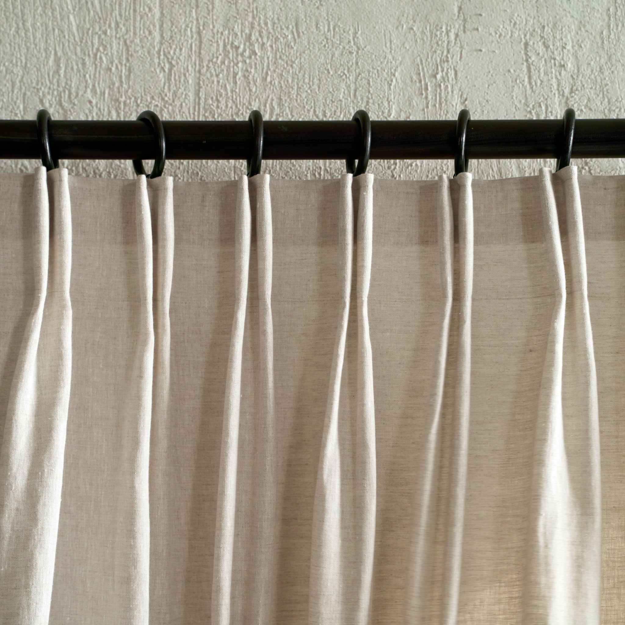 Double pleat linen curtain panel