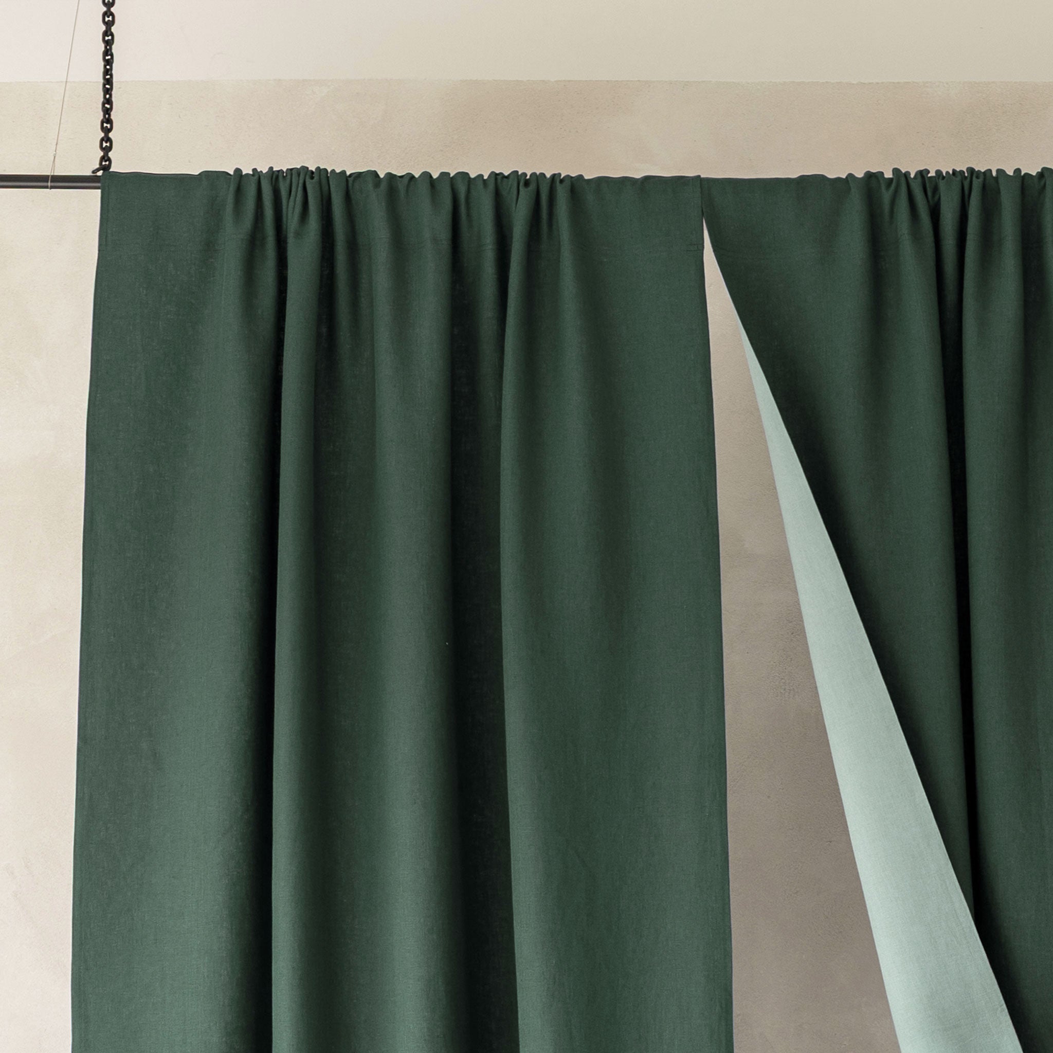 Linen Room Divider Curtain with Rod Pocket