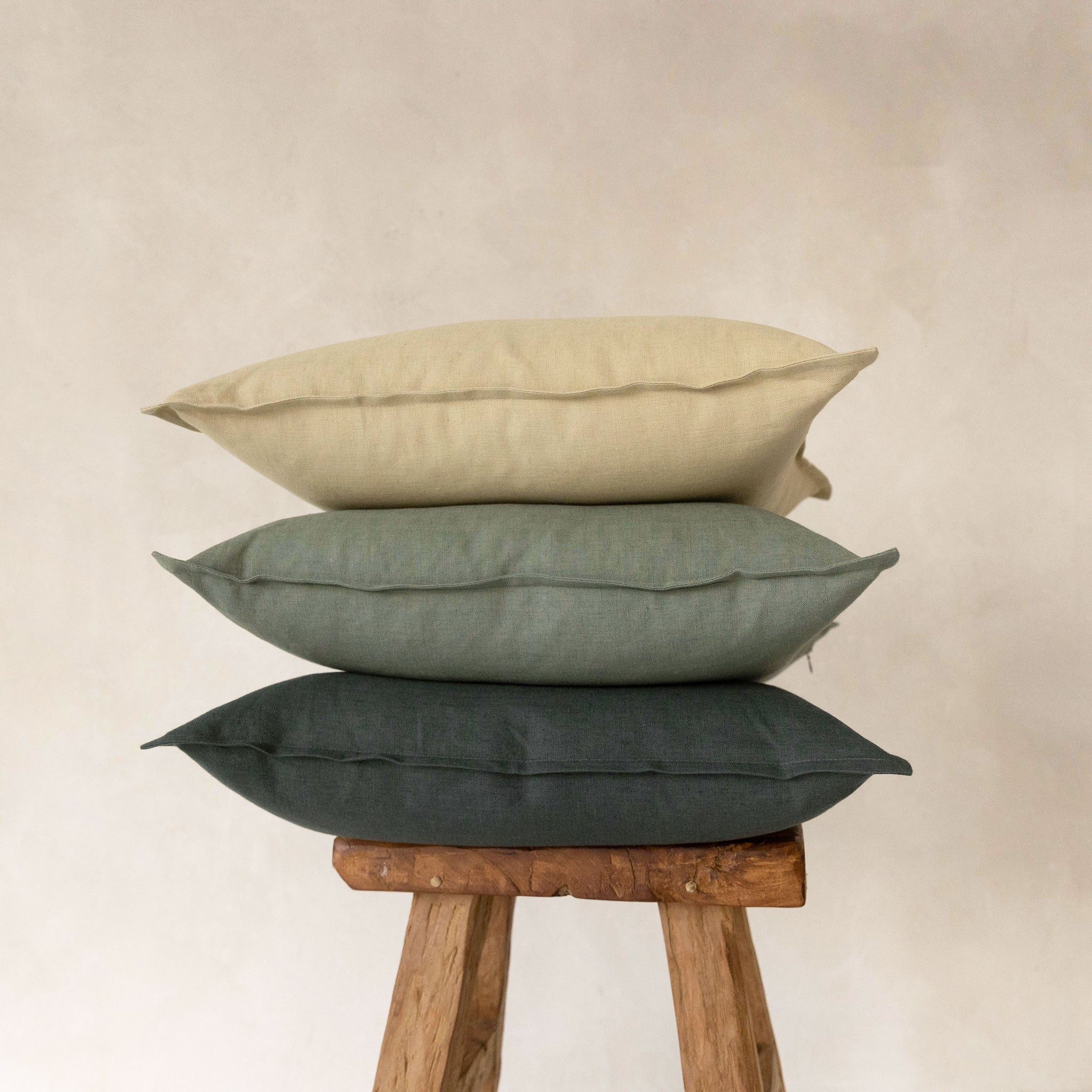 Linen pillow cover Moss green