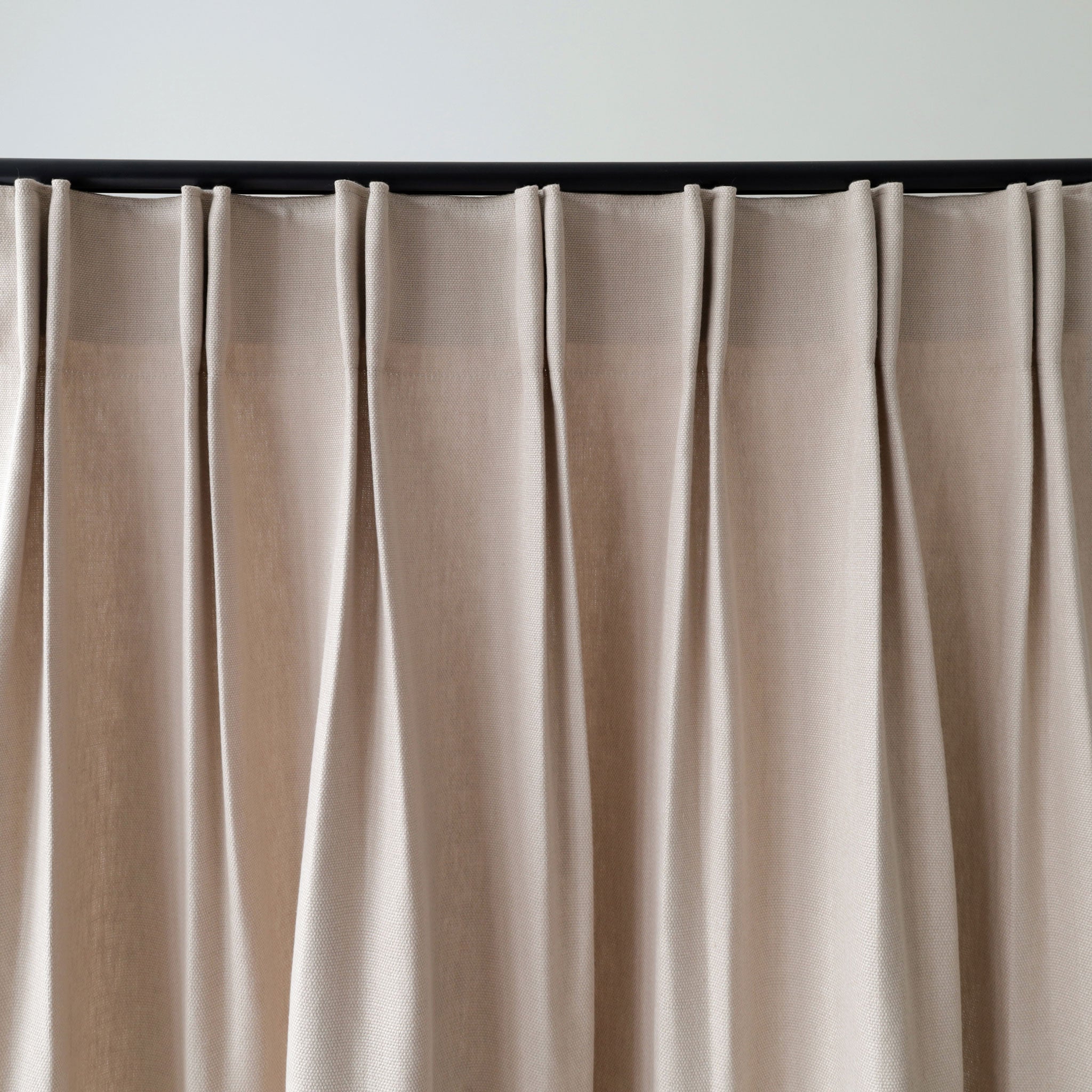 Heavy linen double pleat curtain panel