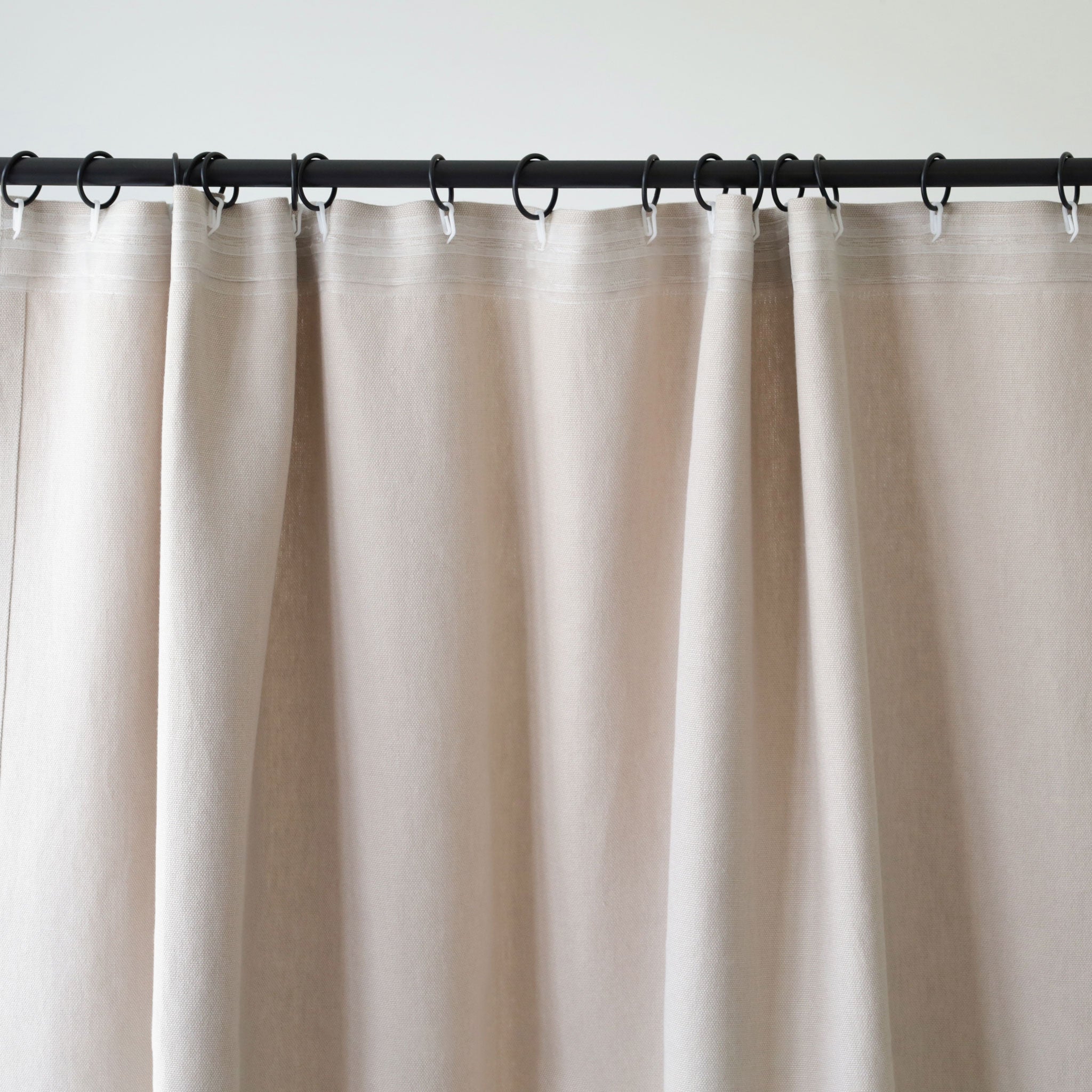 Heavy linen curtain with non pleated tape