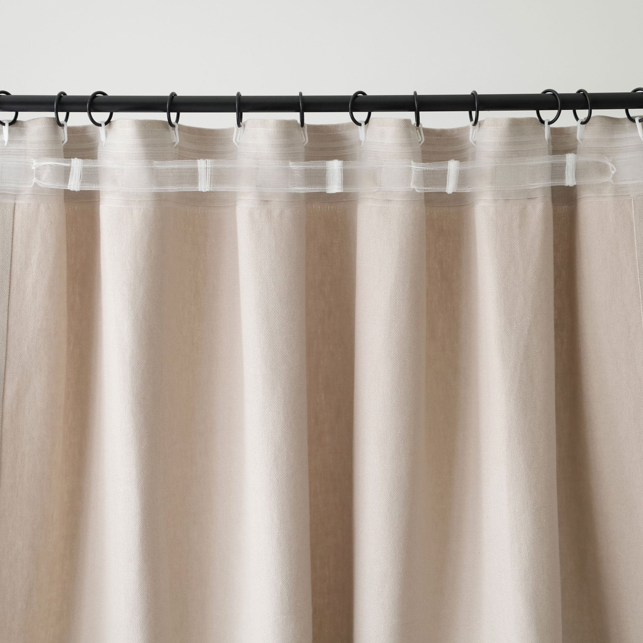 Heavy linen S-fold curtain panel