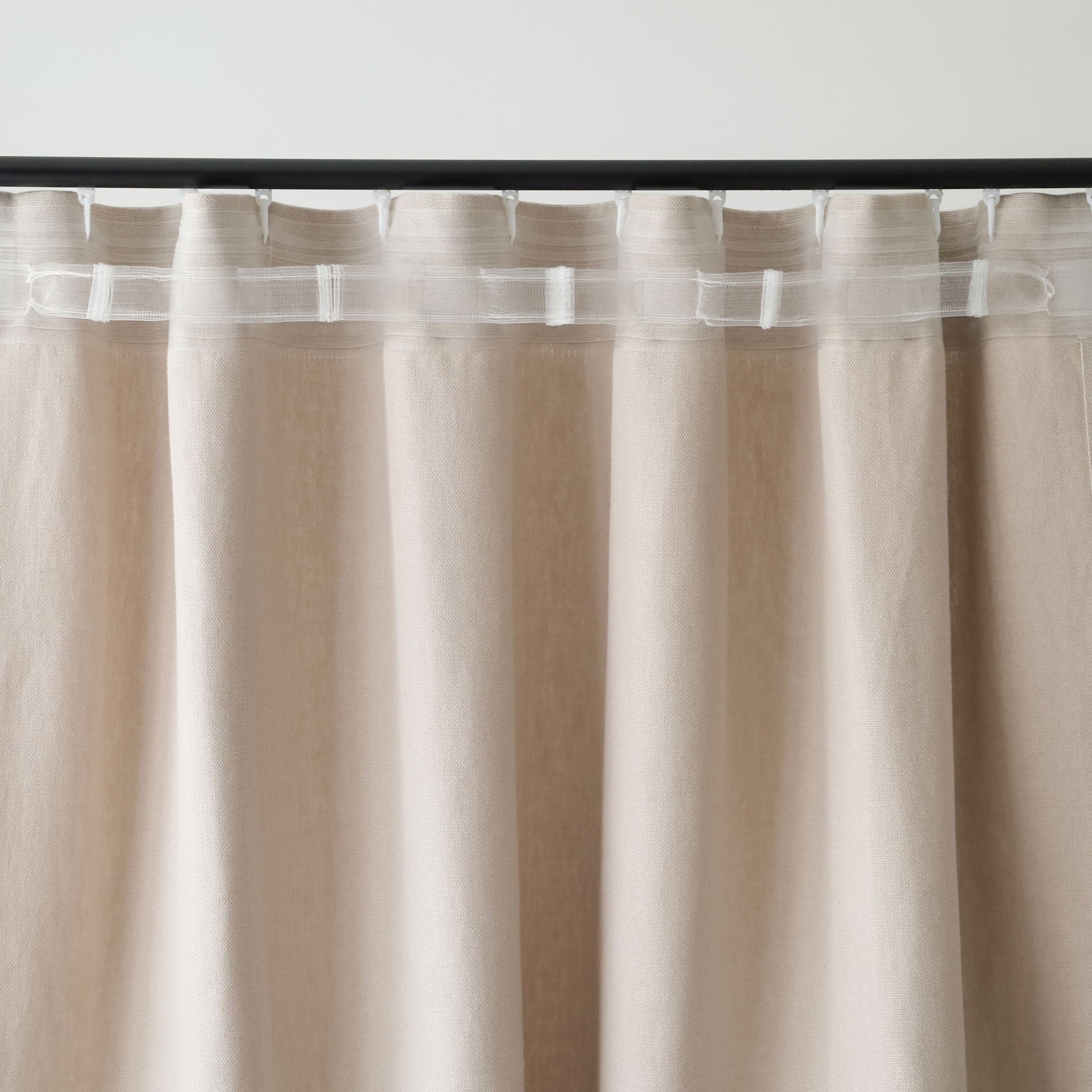 Heavy linen S-fold curtain panel