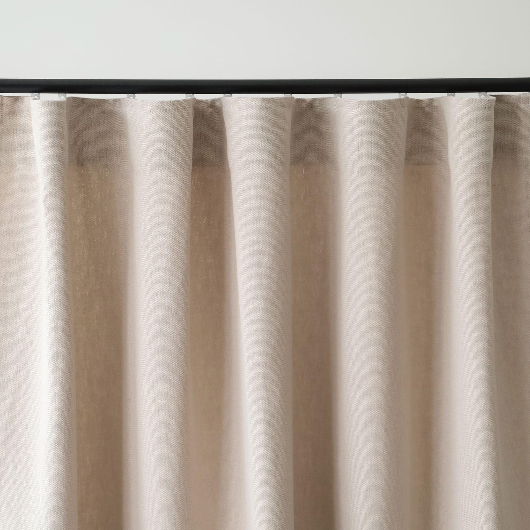 Heavy linen S-fold curtain panel