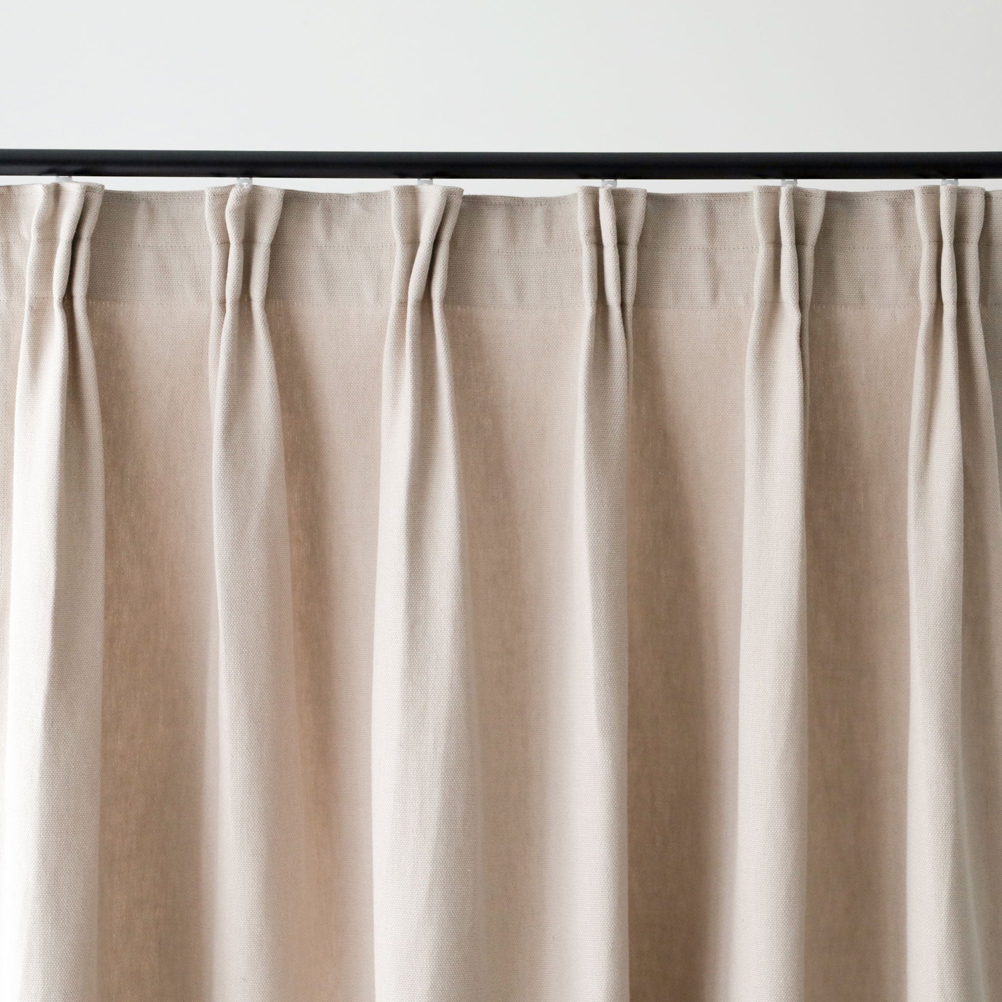 Heavy linen pinch pleat curtain panel