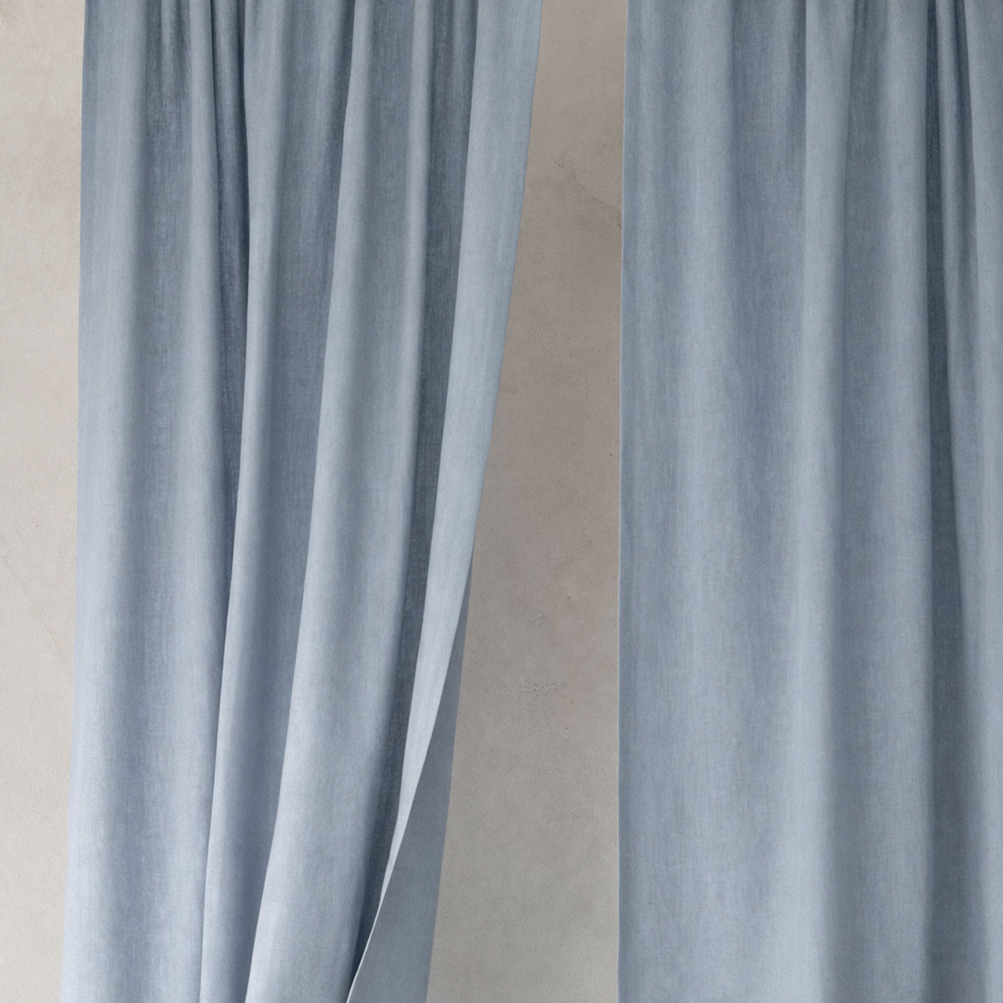 Linen curtain panel with rod pocket