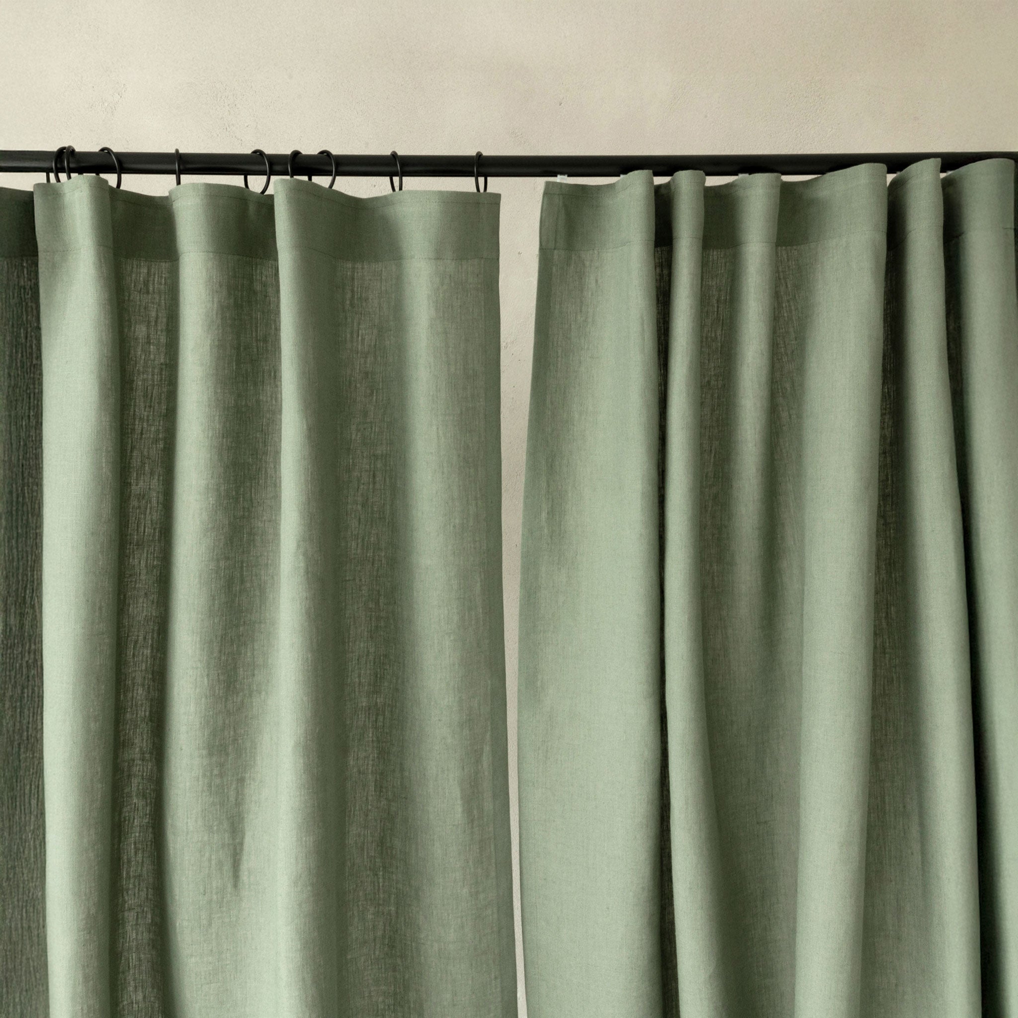 Linen curtain panel with tape top