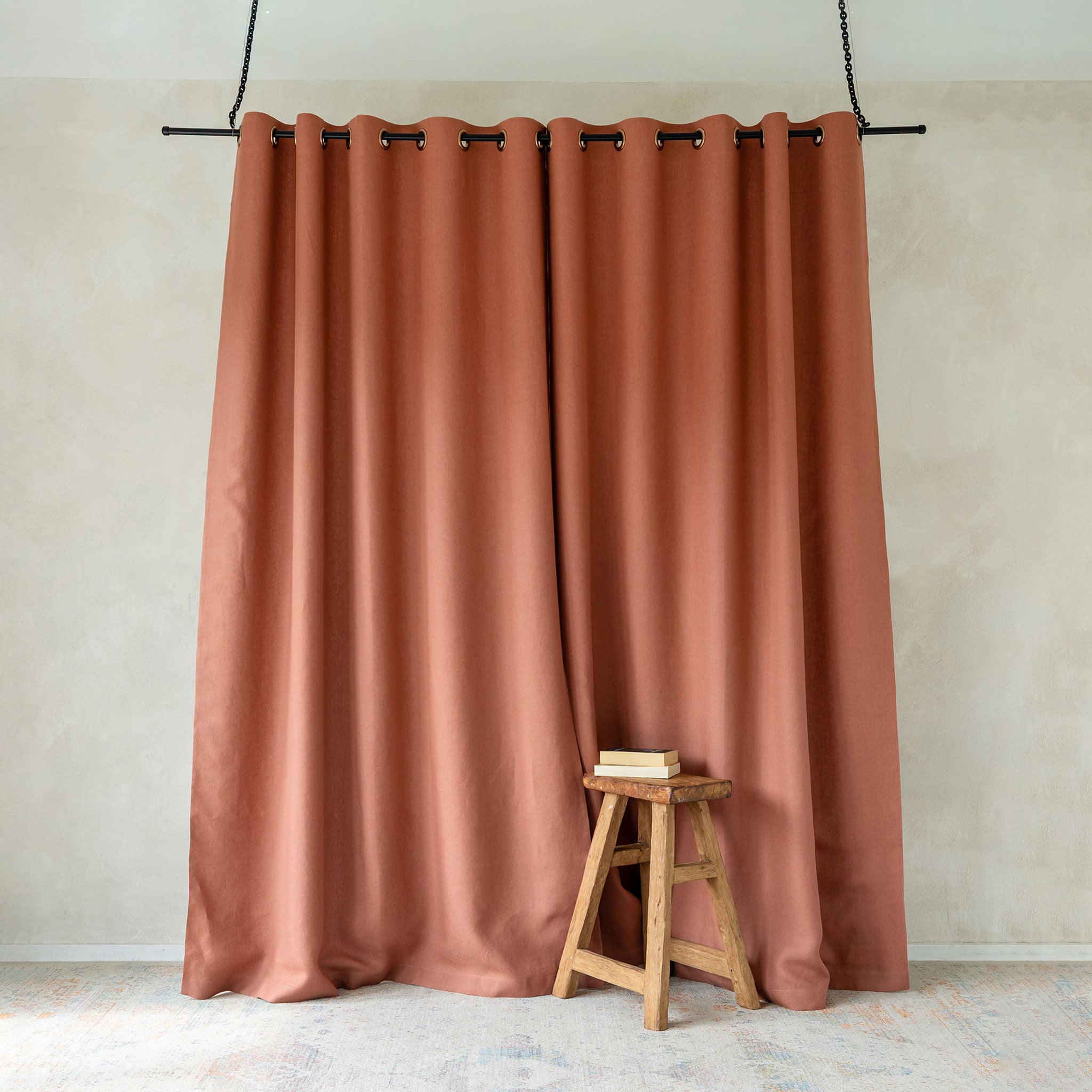 Linen grommet curtain panel