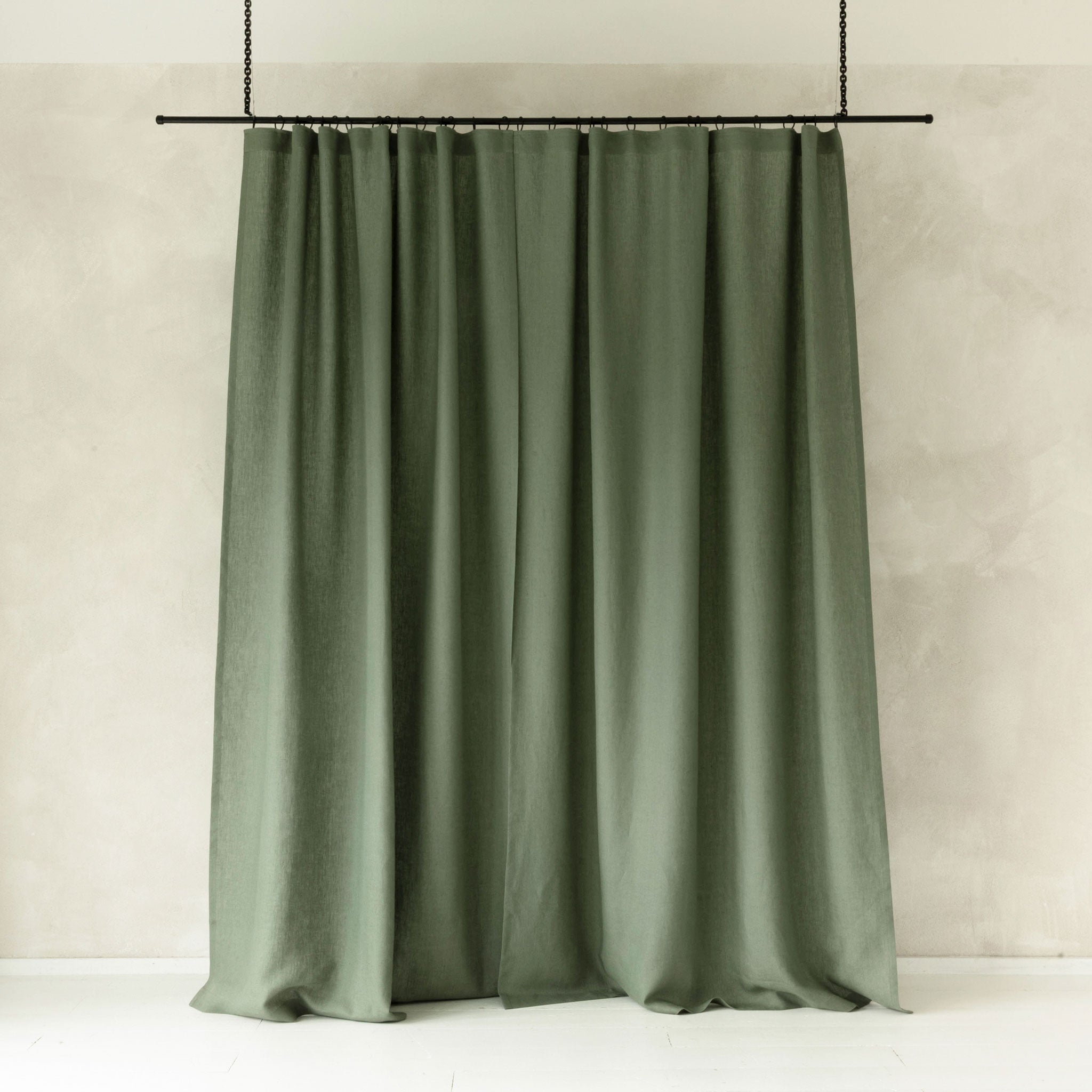 Linen curtain panel with tape top
