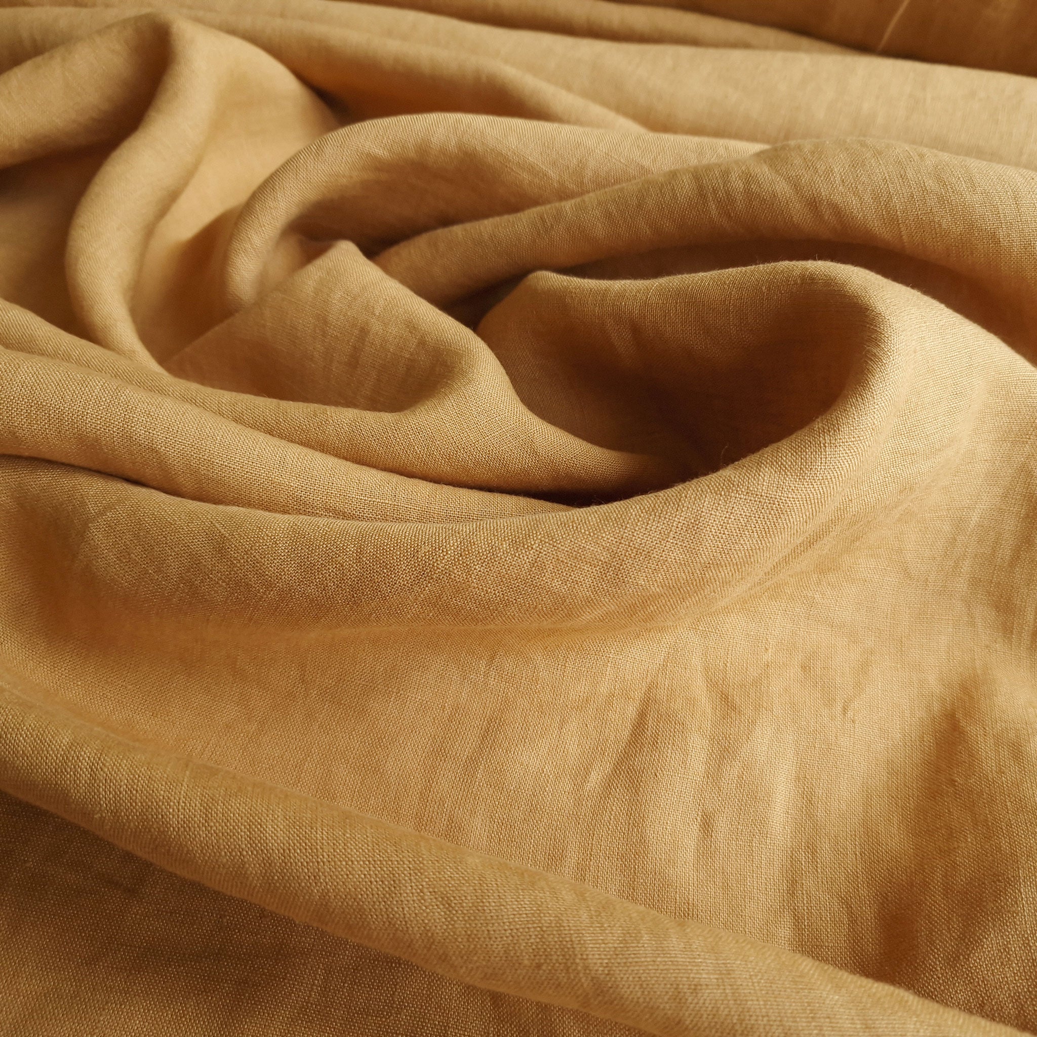Linen fabric Yellow ochre