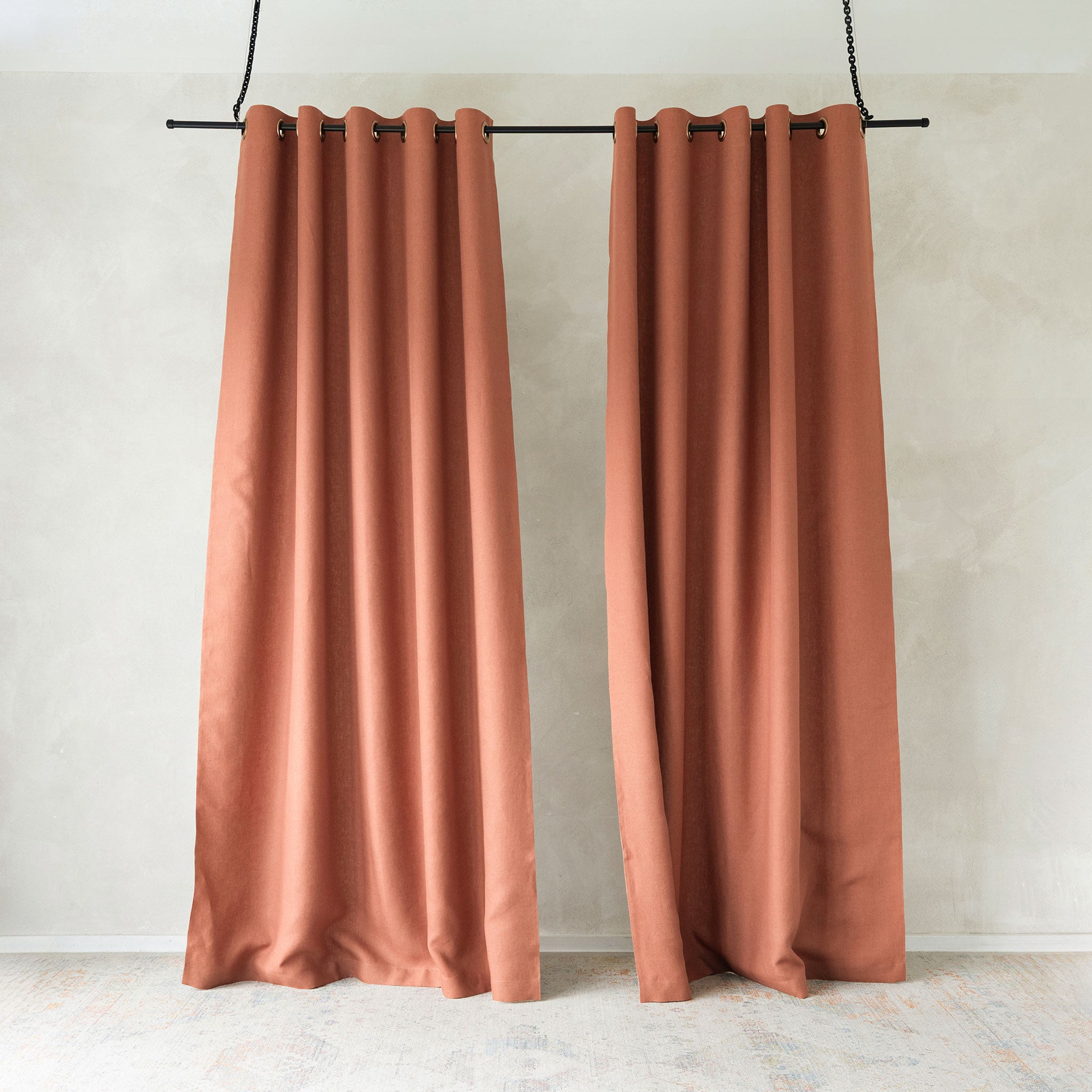 Linen grommet curtain panel