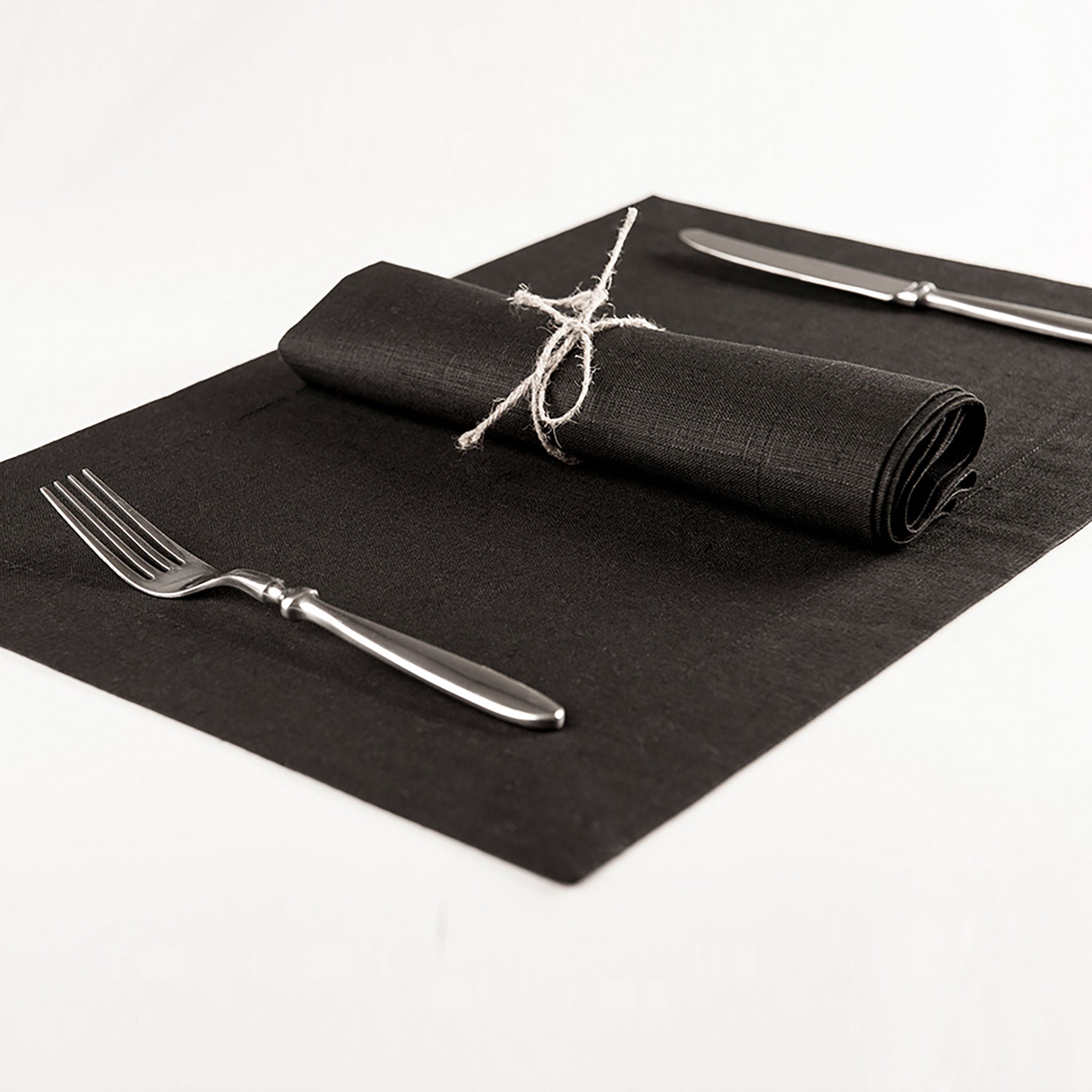 Linen placemat Black