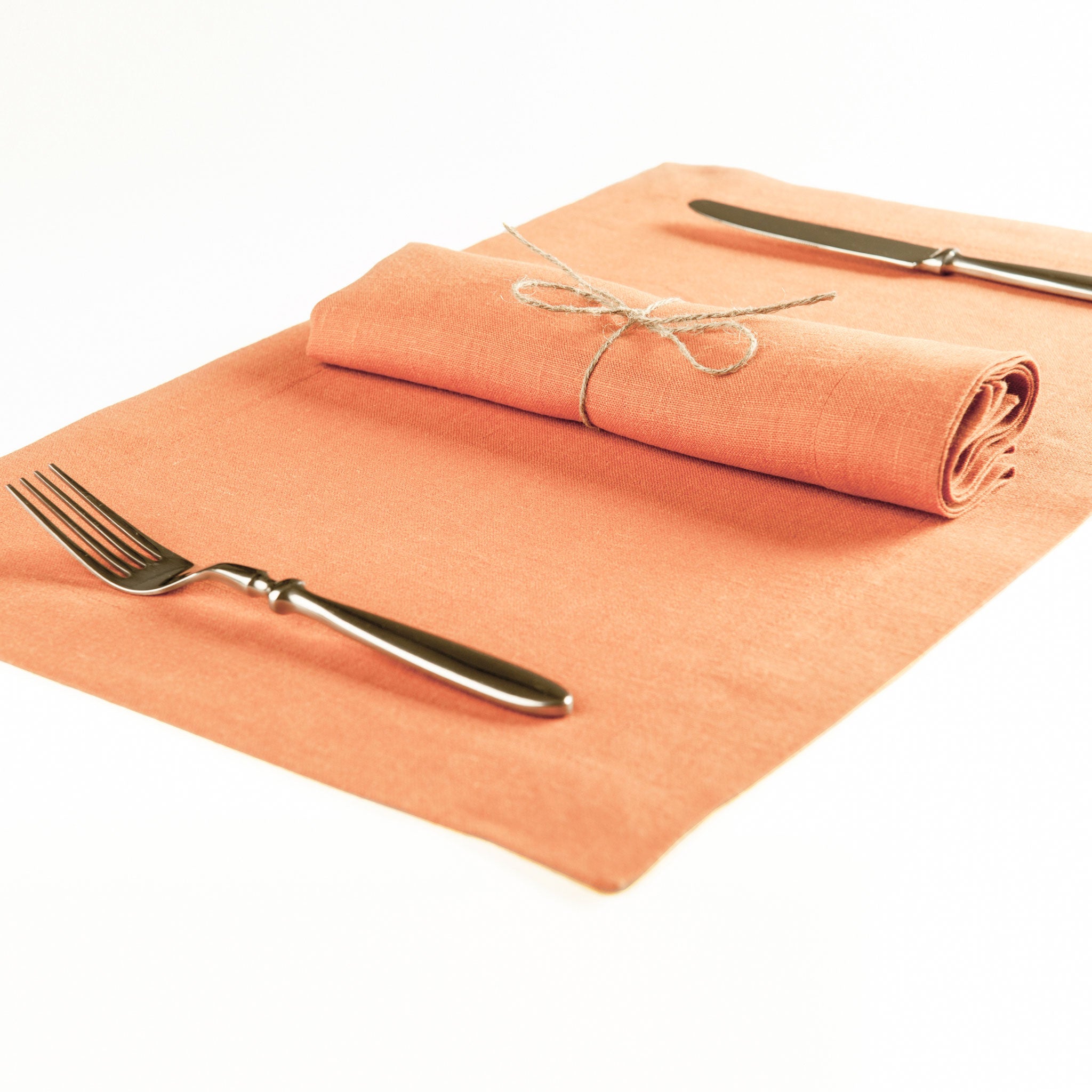 Linen placemat Peach clay