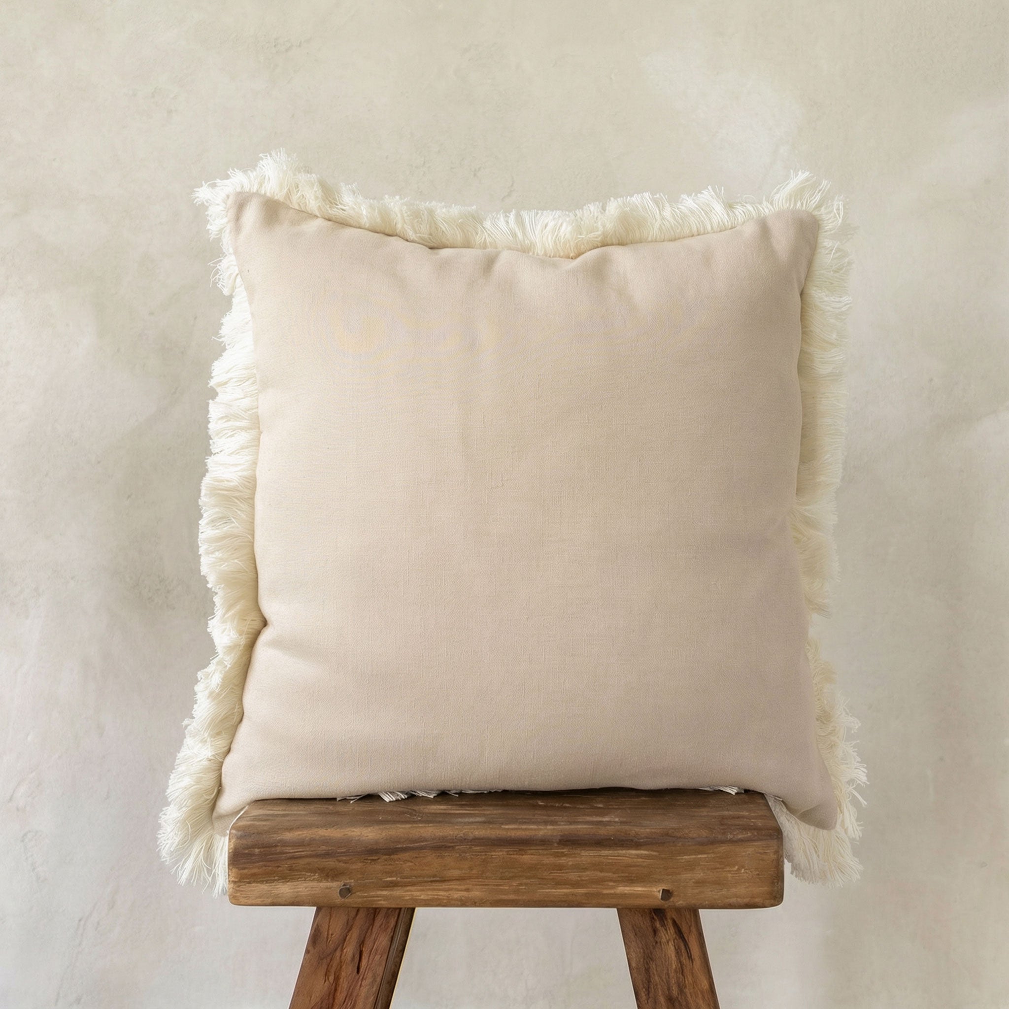 Linen Fringe Pillow Cover