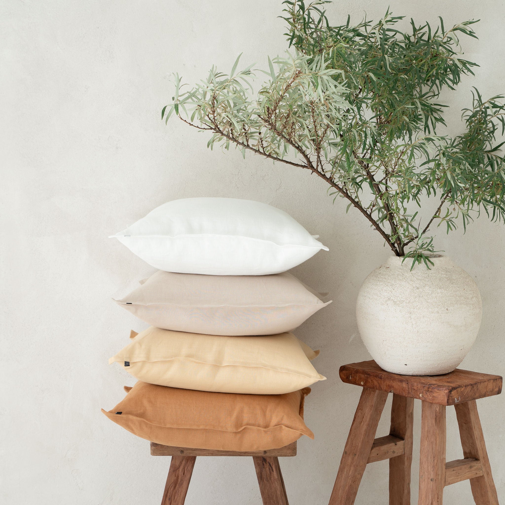 Linen pillow cover Off white