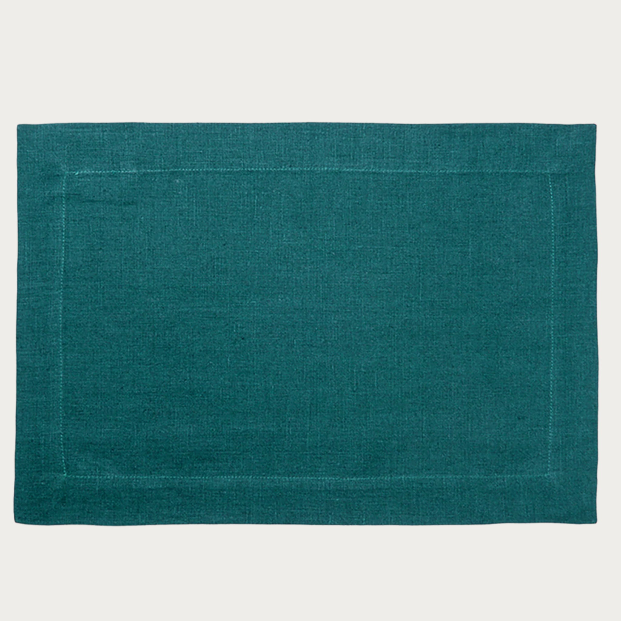 Linen placemat Peacock green